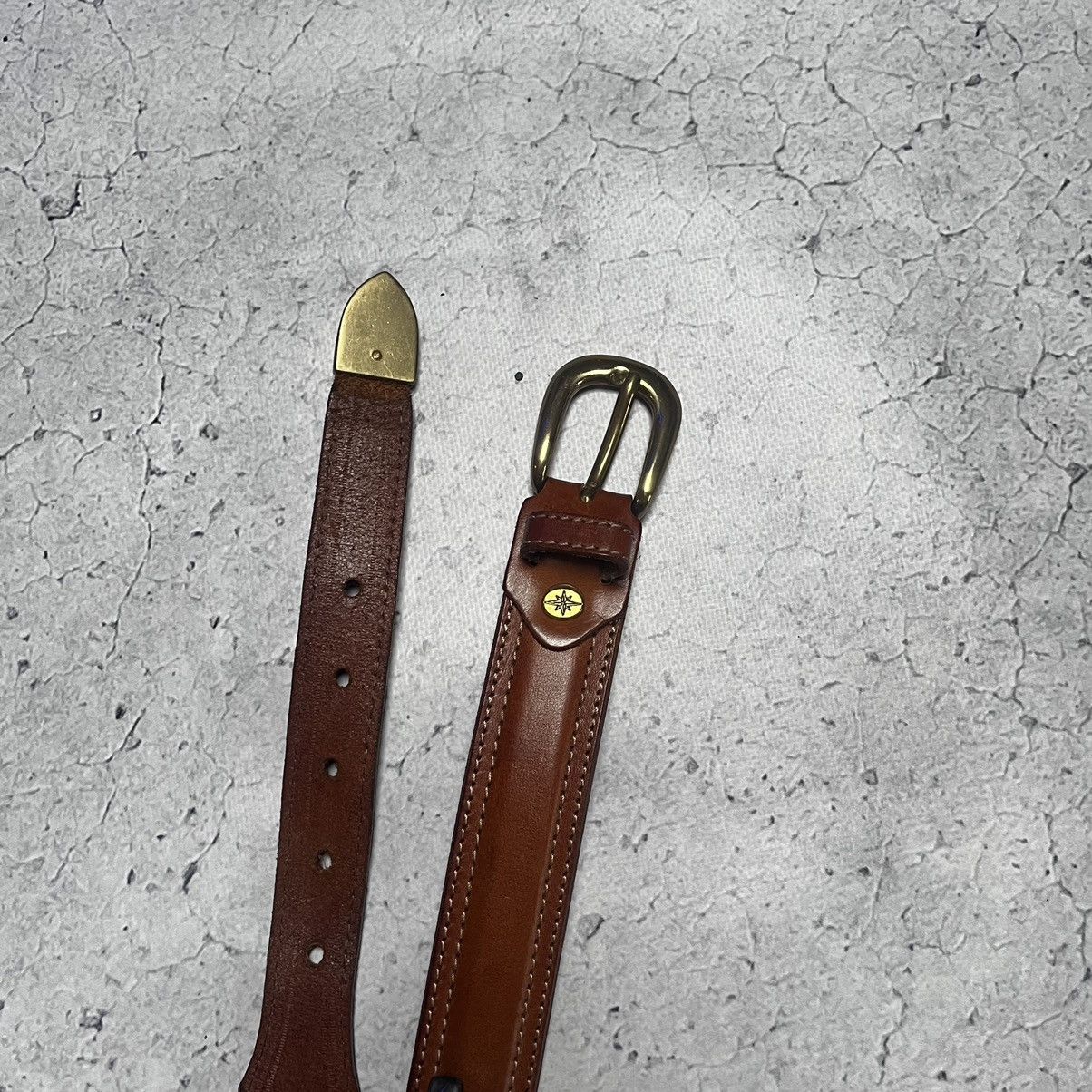 Designer × Japanese Brand × Vintage Brown Leather Belt Brass Hardware Italy Columbus Hype 00s Size ONE SIZE - 12 Thumbnail