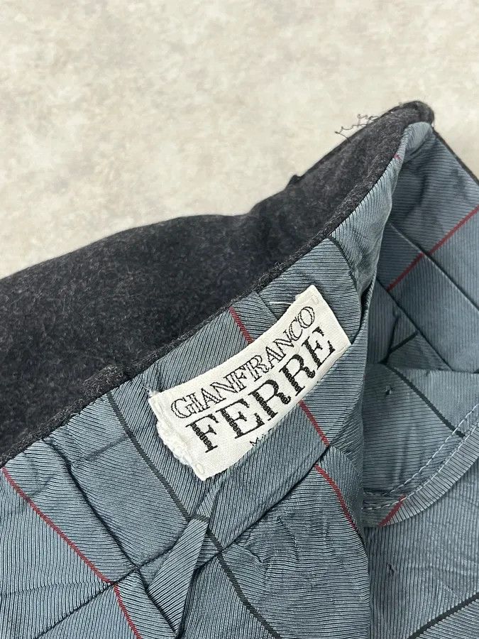 Gianfranco Ferre 2000s Gianfranco Ferré Dark Grey Wool Tailored Pants Size US 34 / EU 50 - 10 Thumbnail