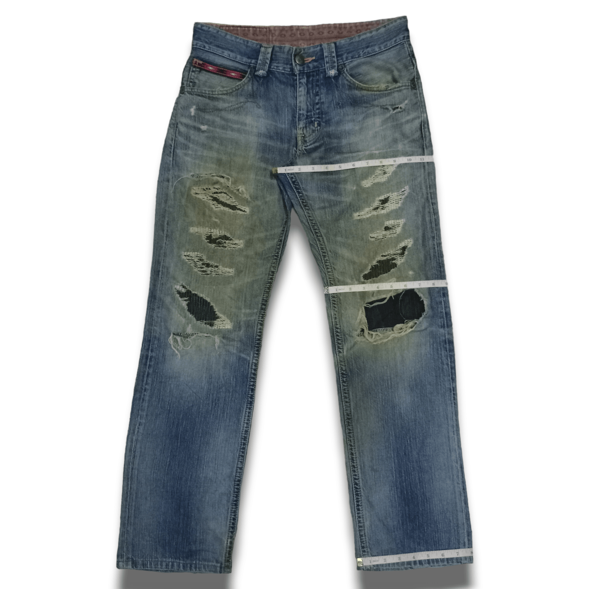 Edwin Exclusive Vintage Edwin XV Mud Wash Patchwork Loose Jeans Size US 32 / EU 48 - 12 Thumbnail