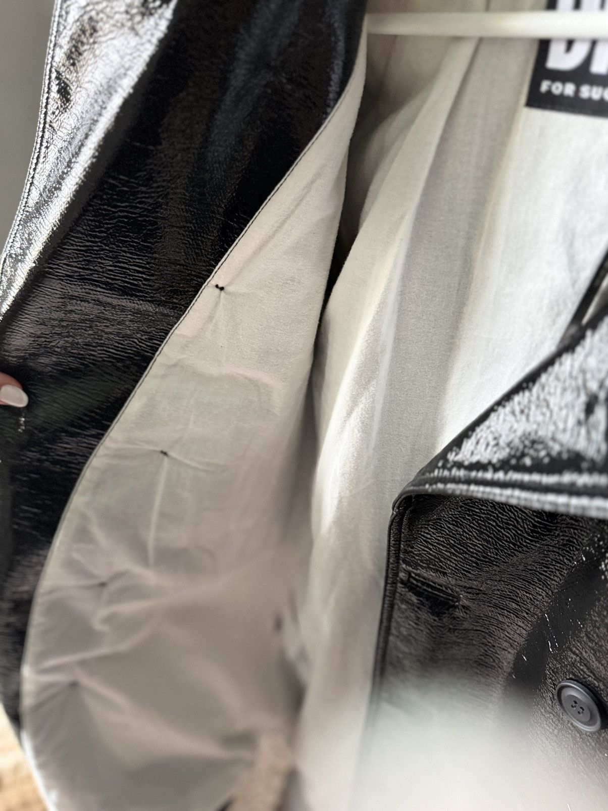 Diesel DIESEL J-COSMOQUE-A Patent Leather Look Coach Jacket - NWT. Size US L / EU 52-54 / 3 - 2 Thumbnail