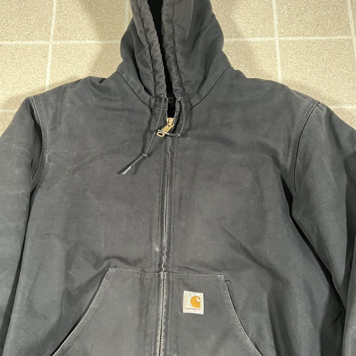 Carhartt Carhartt Black Quilt Lined Active Hooded Zip Jacket Canvas M Size US M / EU 48-50 / 2 - 2 Thumbnail