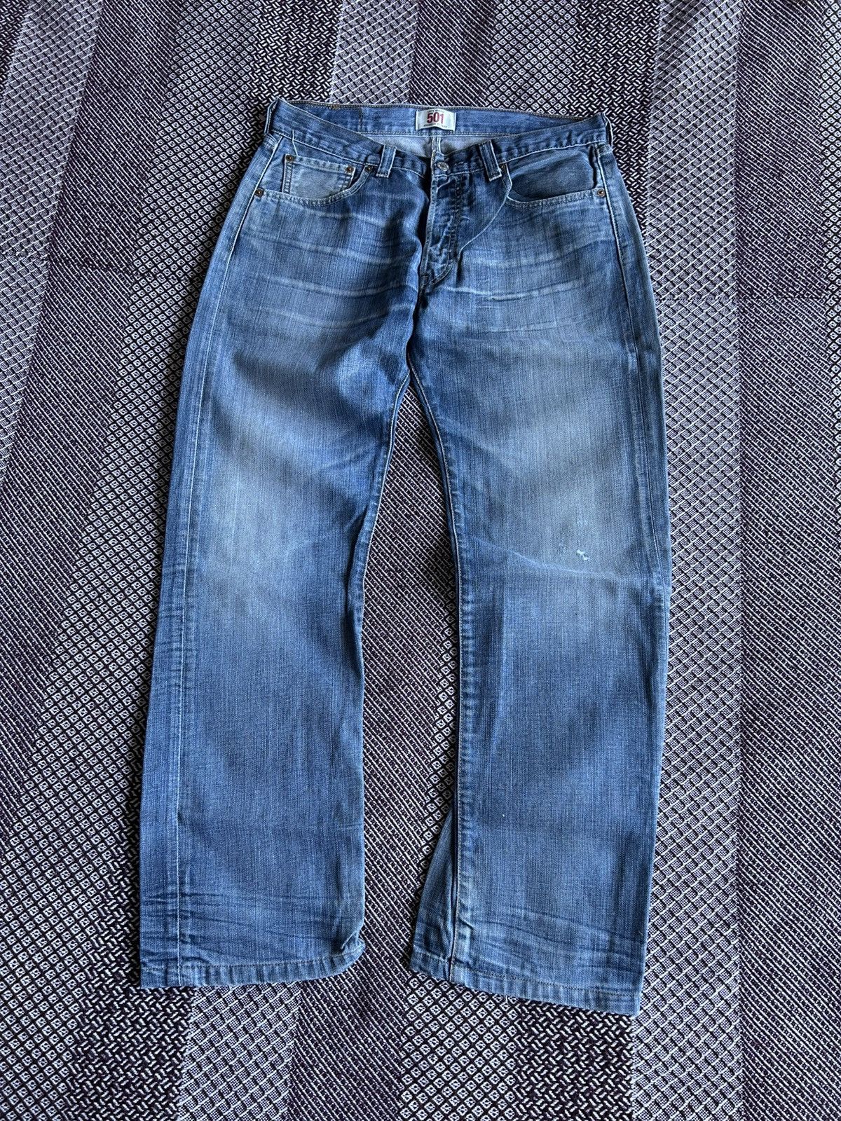 Levi's Vintage Levis 501 Washed Straight Leg Button Fly Jeans 33x32 Size US 33 - 8 Thumbnail
