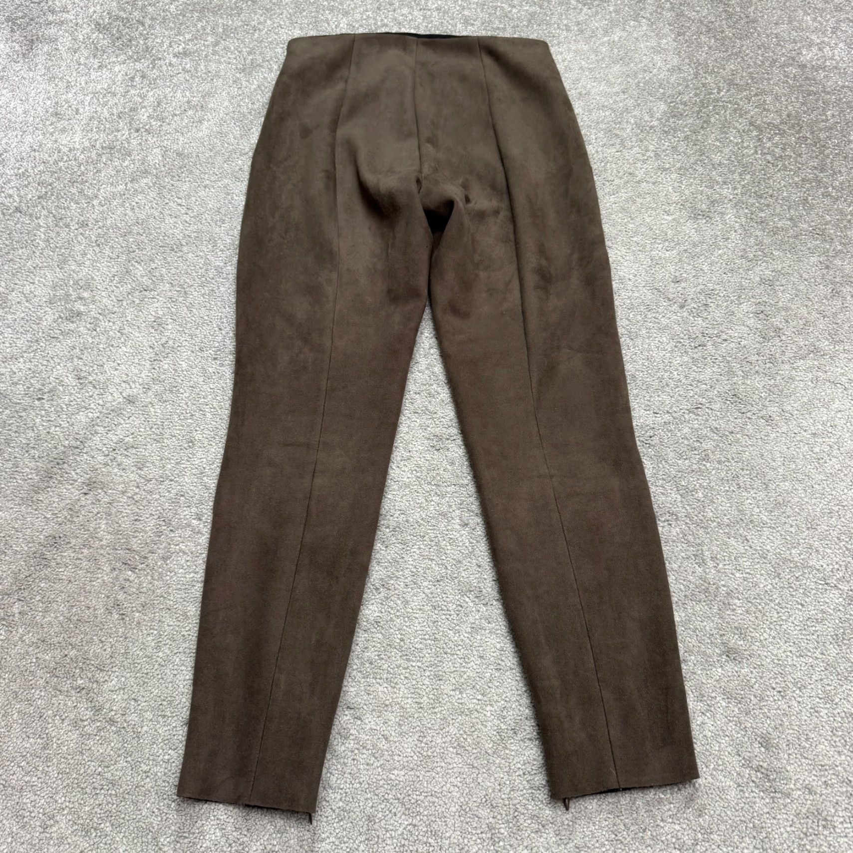 Zara Zara Basic Faux Suede High Rise Moto Trouser Pants Womens Medium Brown High Rise Size 32" / US 10 / IT 46 - 2 Thumbnail