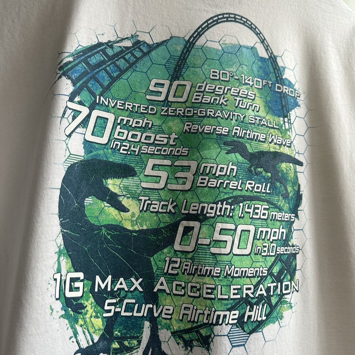 Universal Studios × Vintage Jurassic World Universal Studios VelociCoaster Raptors Tee Size US XL / EU 56 / 4 - 7 Thumbnail