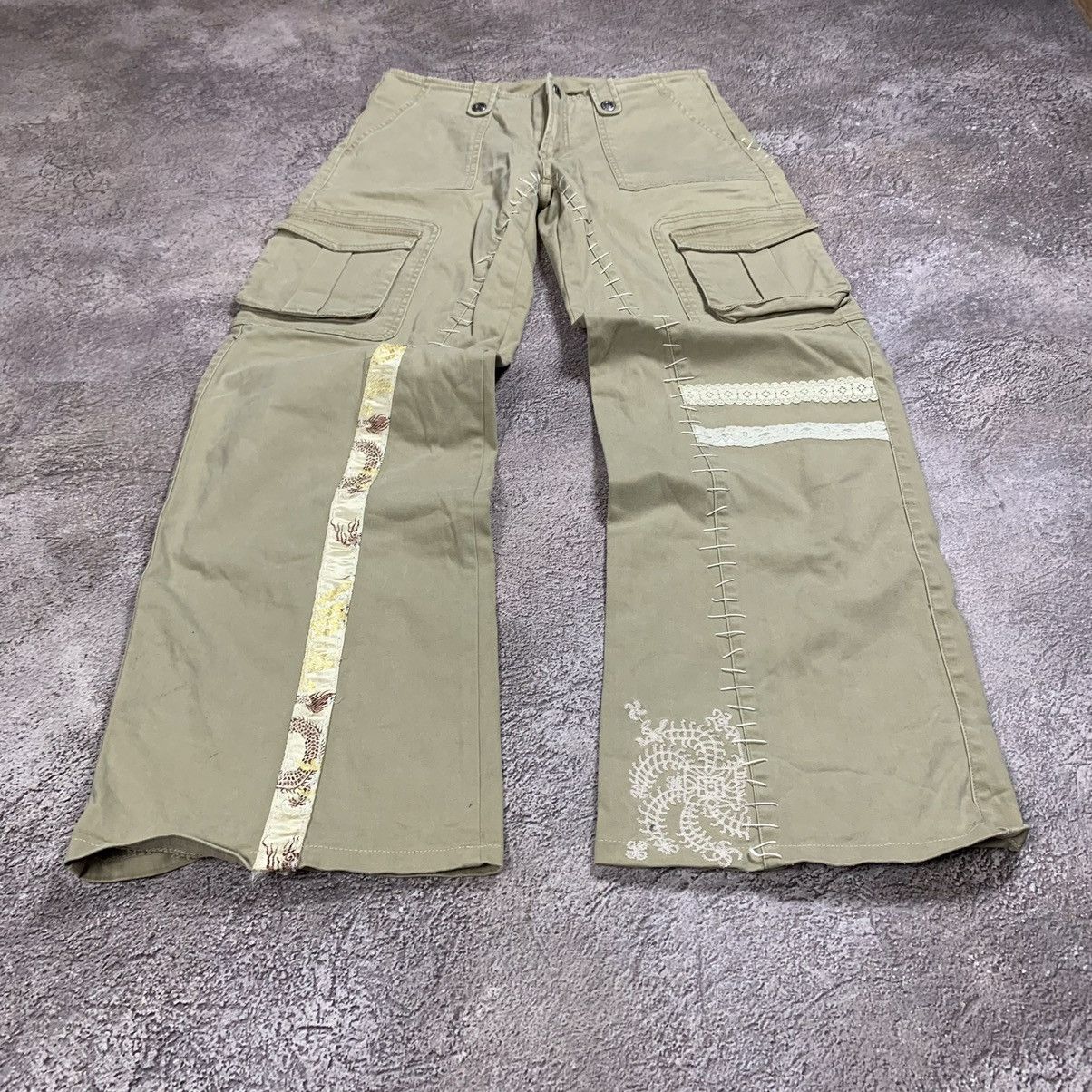 Vintage Vintage 90s Baggy Cargo Pants Flared Parachute Streetwear 31 Size US 31 - 1 Thumbnail