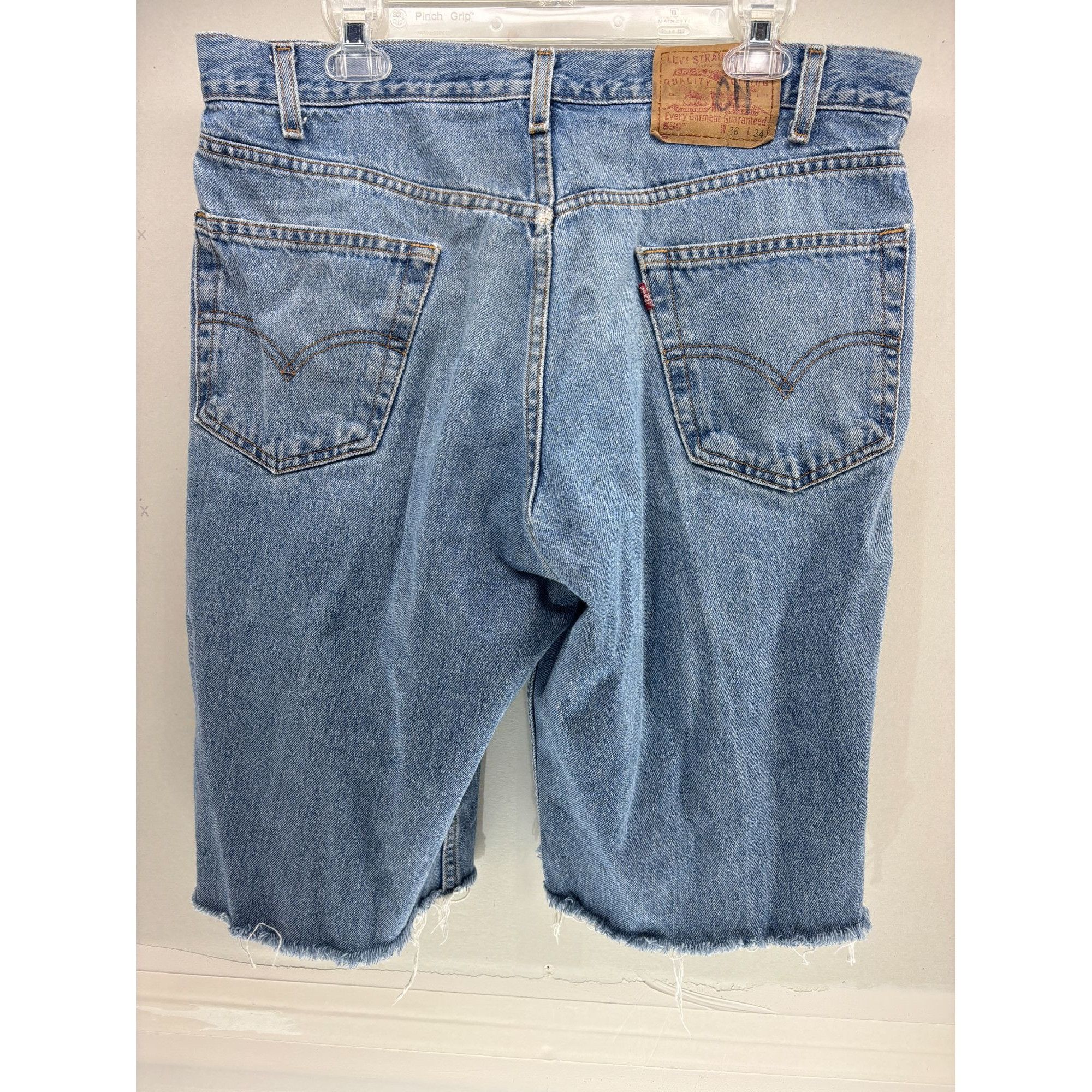 Levi's Vintage Levis Mens 550 Relaxed Fit Denim Shorts Light Wash S Size US 33 - 4 Thumbnail