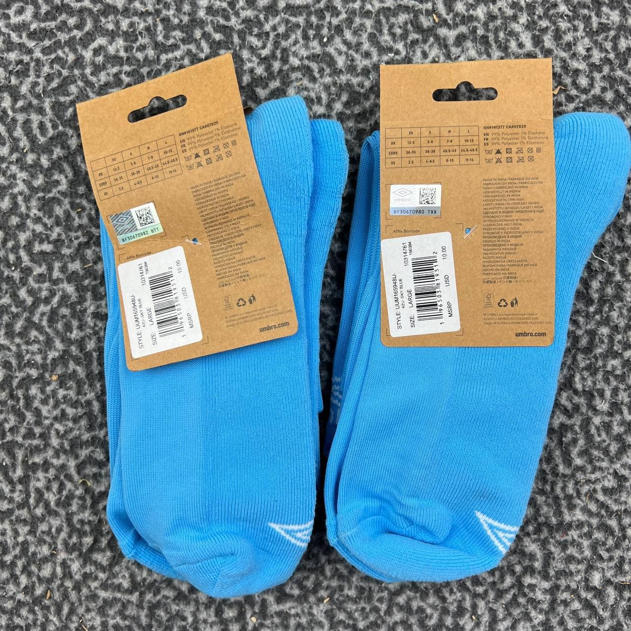 Umbro Umbro Football Soccer Socks Men Large (10-13) 2 Pairs New Size ONE SIZE - 2 Thumbnail
