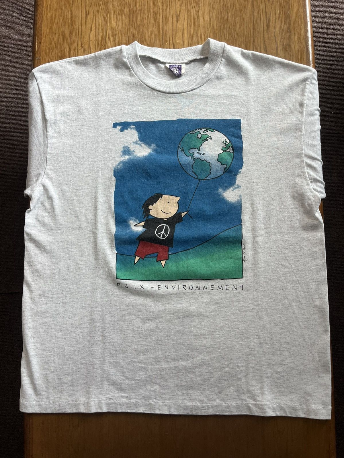 Arts & Science Vintage PAIX-ENVIRONNEMENT Peace 90’s N.JOBIN Tshirt Size US XL / EU 56 / 4 - 4 Thumbnail