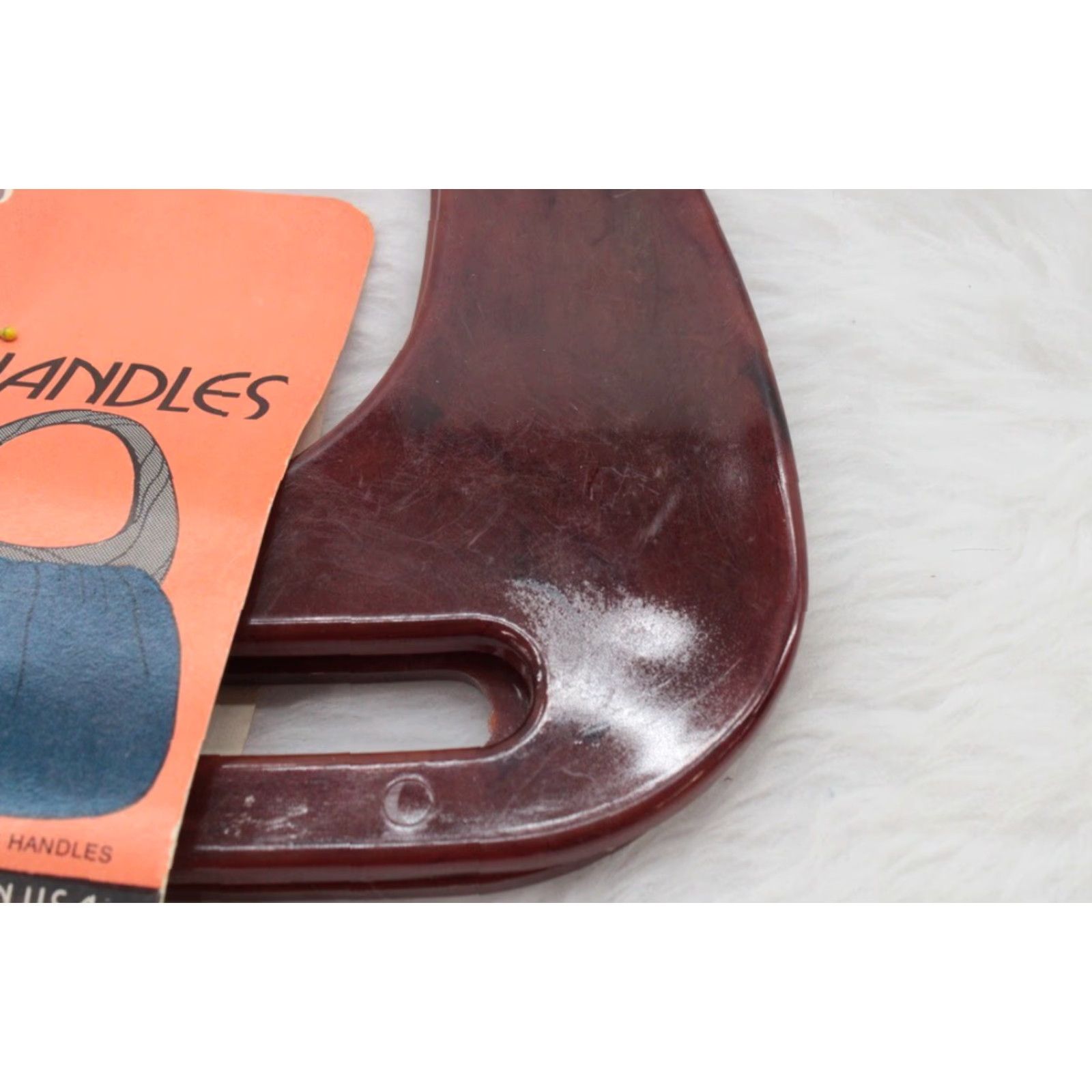 Vintage VINTAGE Big Handbag Purse Handles Replacement DIY Purse Plastic Mock Tortoise Unisex Bag Strap/Handle 70s Brown Size ONE SIZE - 5 Thumbnail