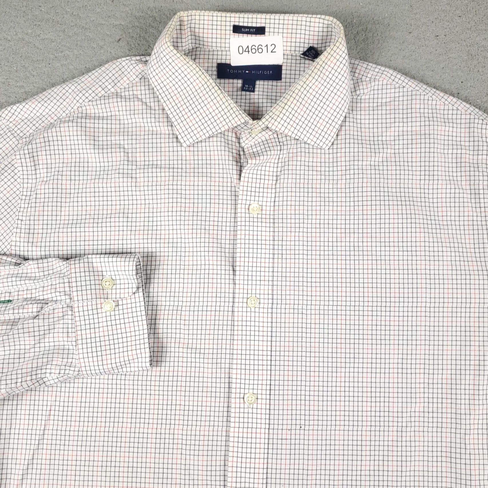 Tommy Hilfiger Tommy Hilfiger Shirt Mens 16.5 Red Check Dress Long Sleeve Button-Down Size 42R - 2 Thumbnail