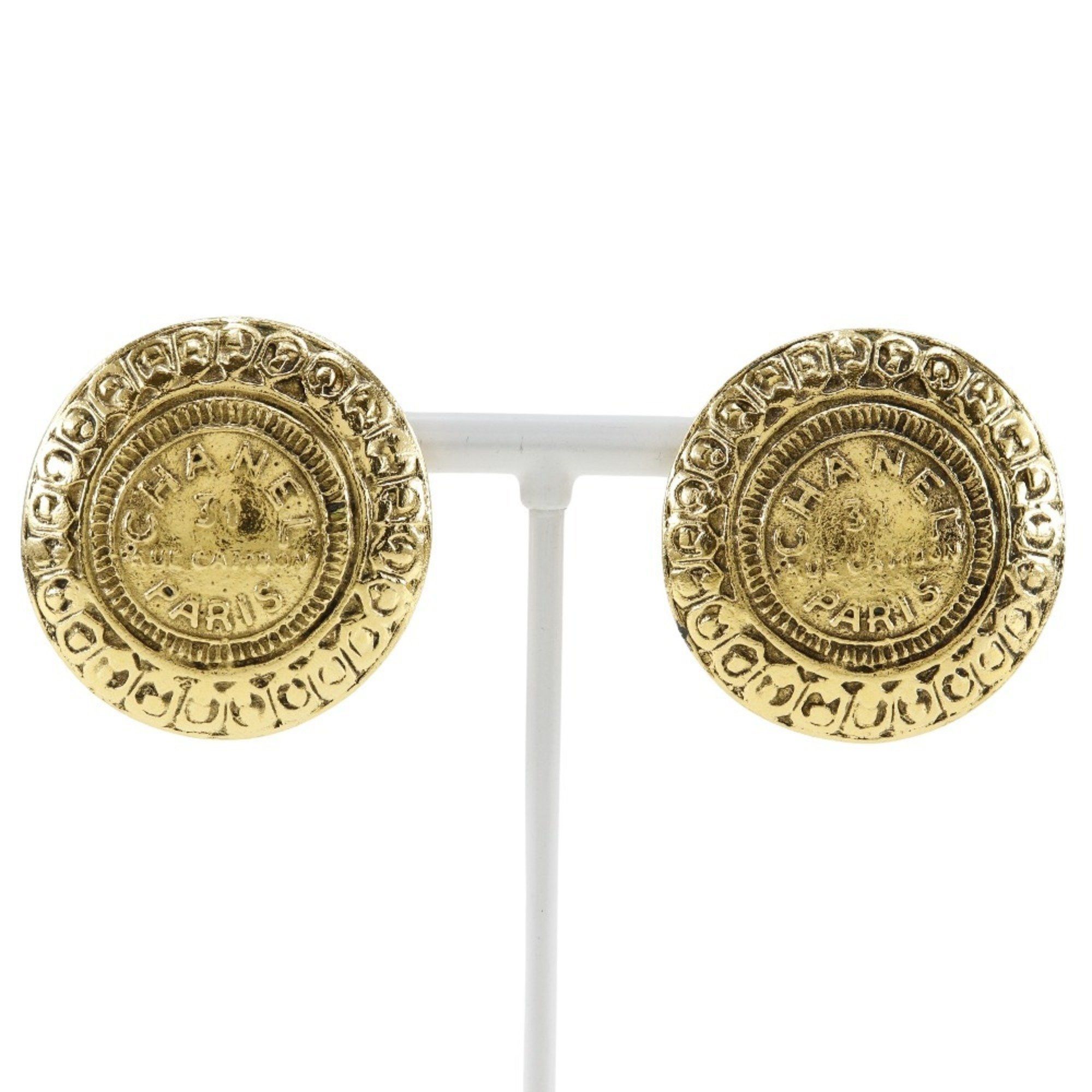 Chanel CHANEL COCO Mark Earrings 31 RUE CAMBON Gold Plated Approx. 30.0g Women's Size ONE SIZE - 1 Thumbnail