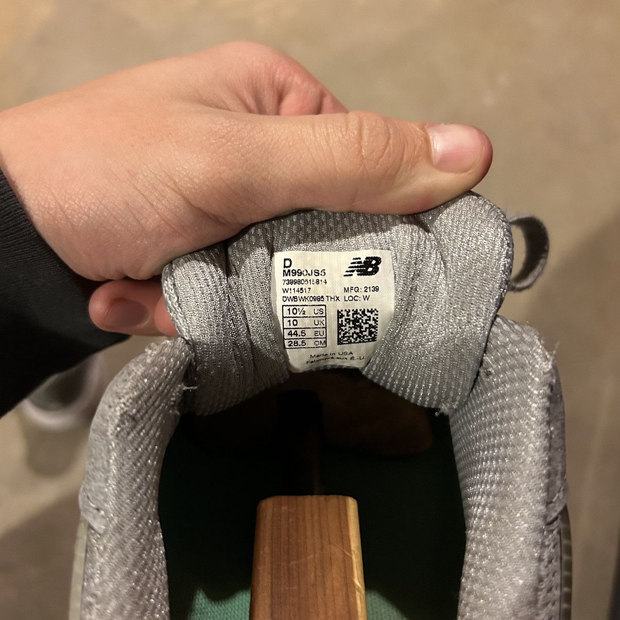 New Balance New Balance 990v5 Grey White US 10.5 Made in USA 🇺🇸 Size US 10.5 / EU 43-44 - 9 Thumbnail