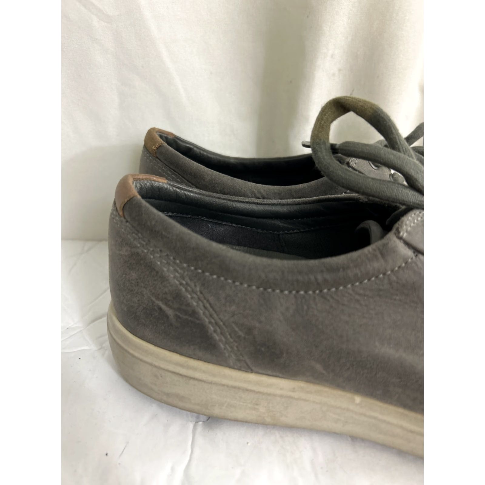 Ecco Mens ECCO Soft 7 Sneaker Casual Leather Titanium Gray 8.5/8 US 42 EU Lace Up Breathable Cushioned Leather Upper Rubber Sole Mens Size US M / EU 48-50 / 2 - 4 Thumbnail