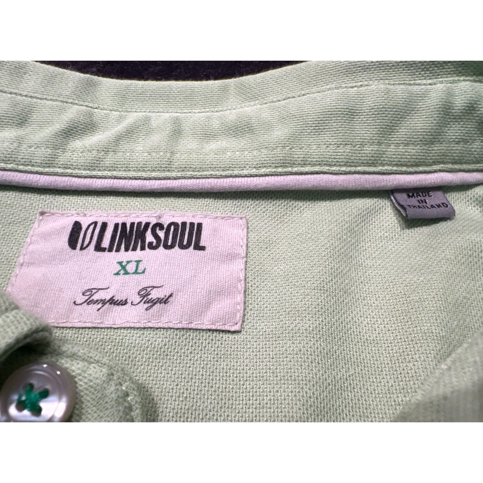 Vintage Linksoul Polo Shirt Mens XL Mint Green Sanderson Farms Polyester Cotton S/S Size US XL / EU 56 / 4 - 5 Thumbnail