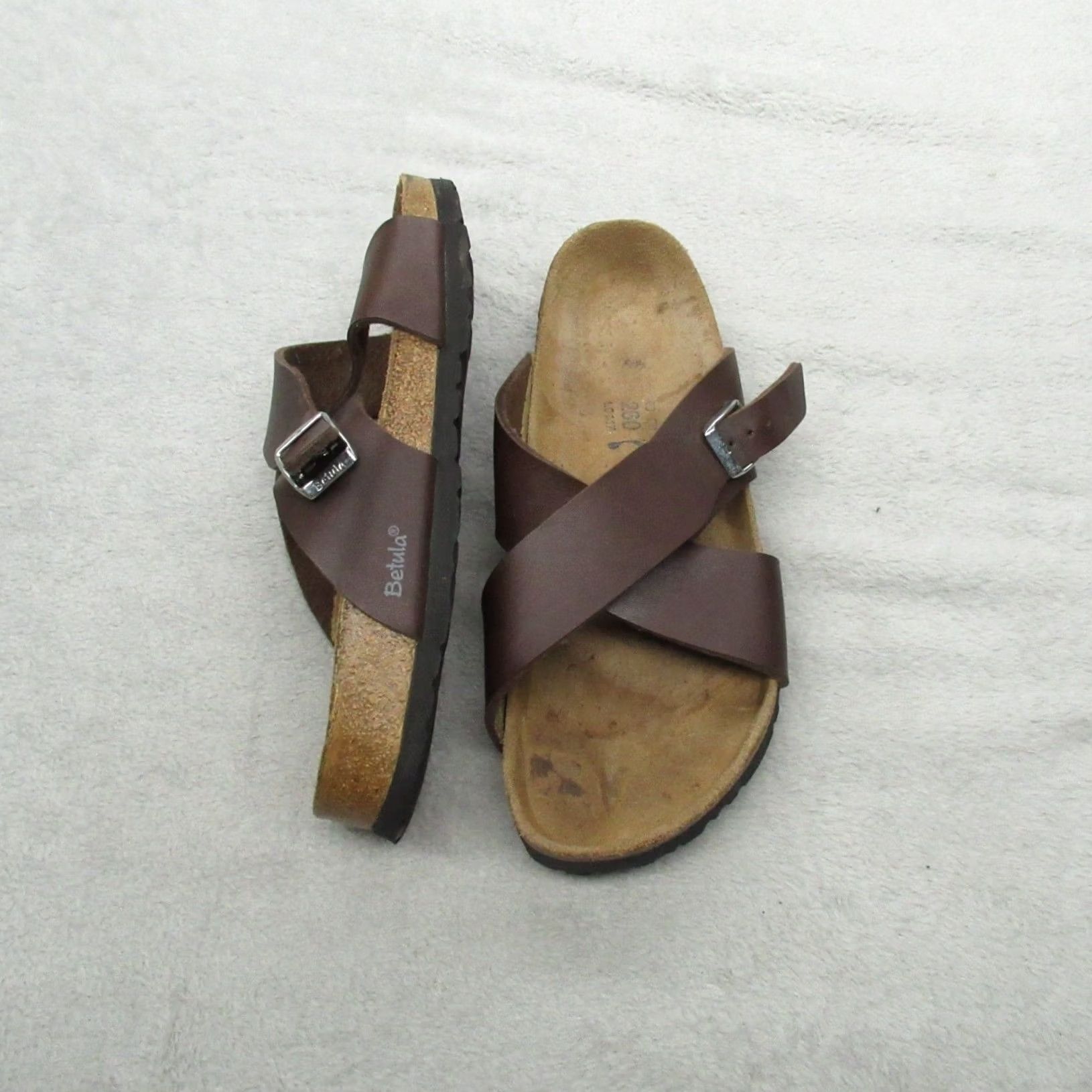 Birkenstock Birkenstock Betula Unisex Sandals Cross Strap Cork Footbed Brown Adjustable Buckle Slide Size ONE SIZE - 2 Thumbnail