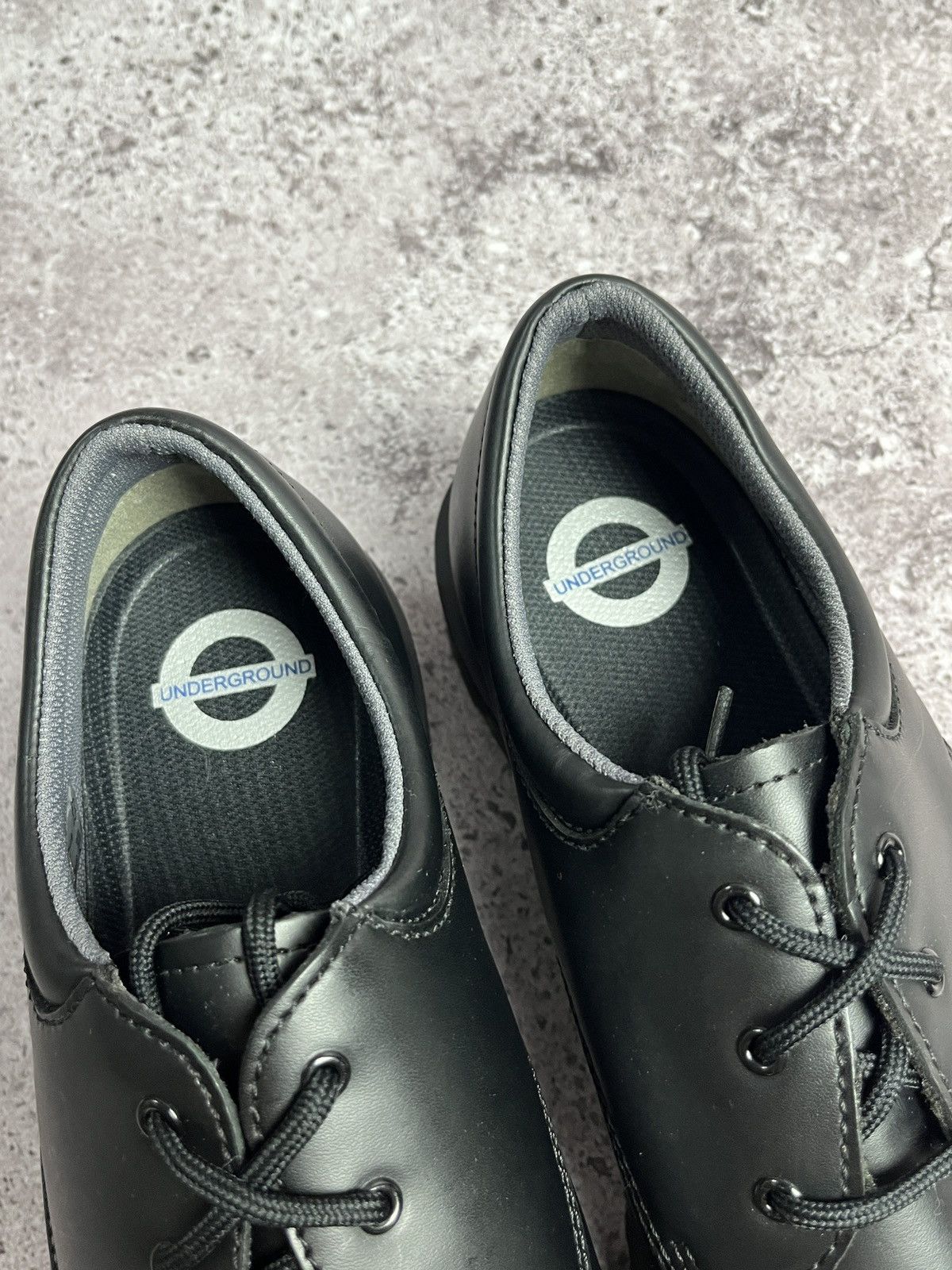 Dr. Martens Dr. Martens London Underground Black Leather Shoes Size US 12 / EU 45 - 3 Thumbnail