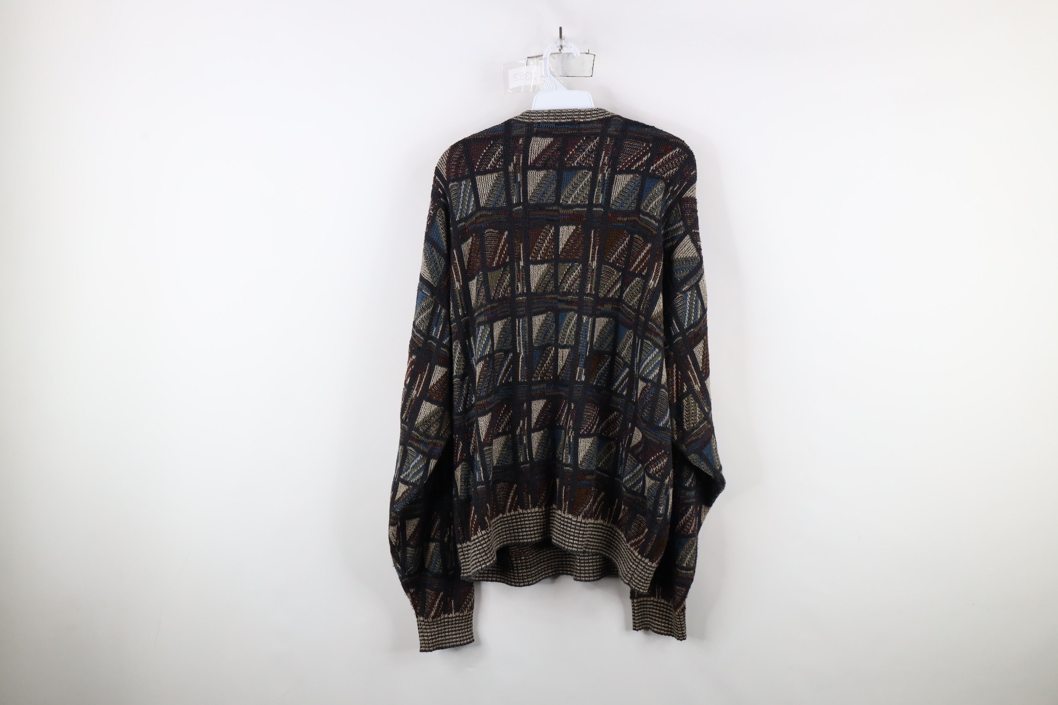 Vintage Vintage 90s Coogi Style Rainbow Checkered Knit Sweater USA Size US L / EU 52-54 / 3 - 8 Thumbnail