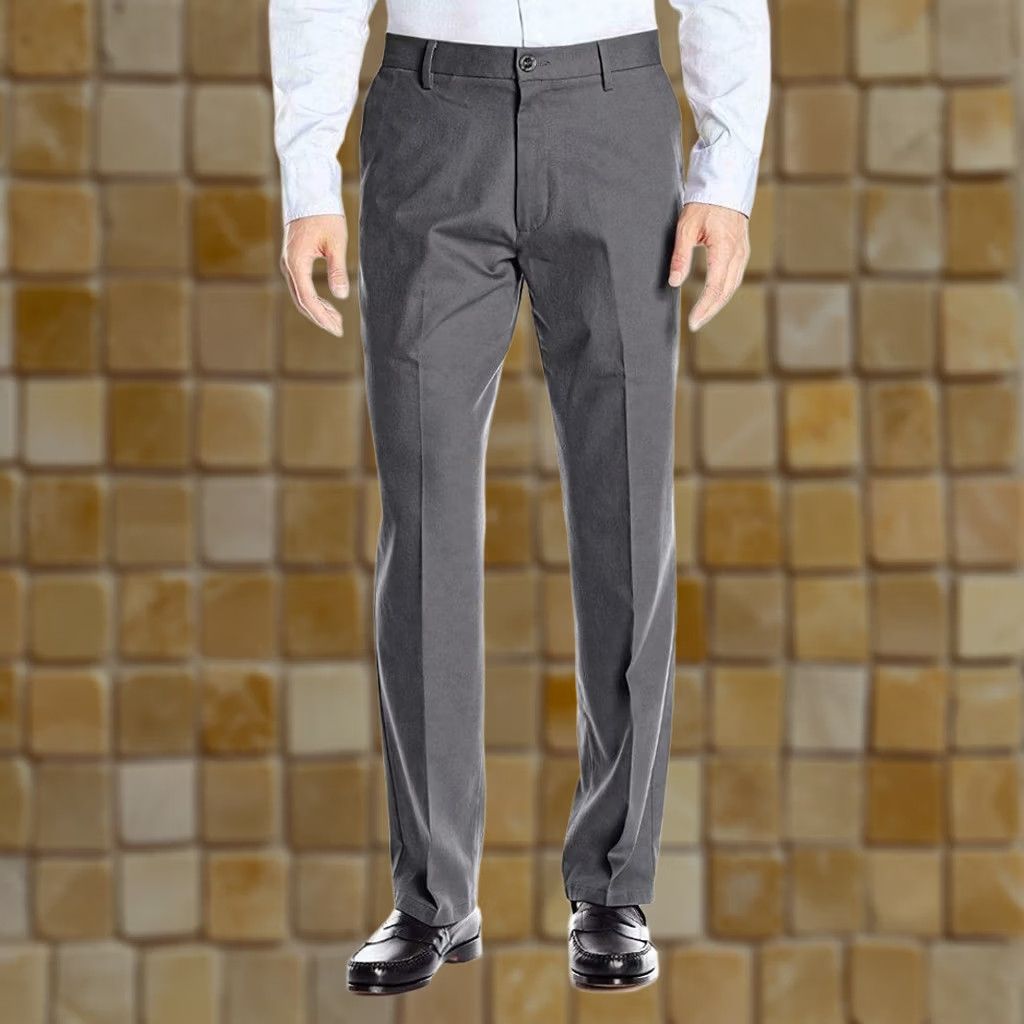 Dockers DOCKERS Grey Classic Signature Flat Front Dress Pants Mens 44 30 inseam 30 Flat Front Solid Cotton Blend Modern Wear Mens Grey Pants Size US 44 / EU 60 - 1 Preview