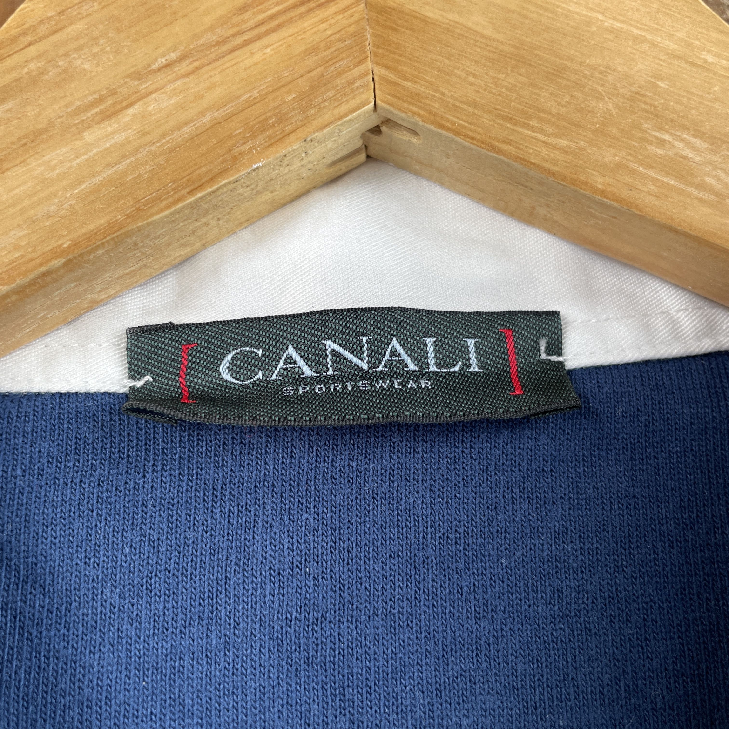 Canali Canali Sportsweat Cotton Navy Blue Rugby Shirt Size EUR 54 Size US XL / EU 56 / 4 - 6 Thumbnail