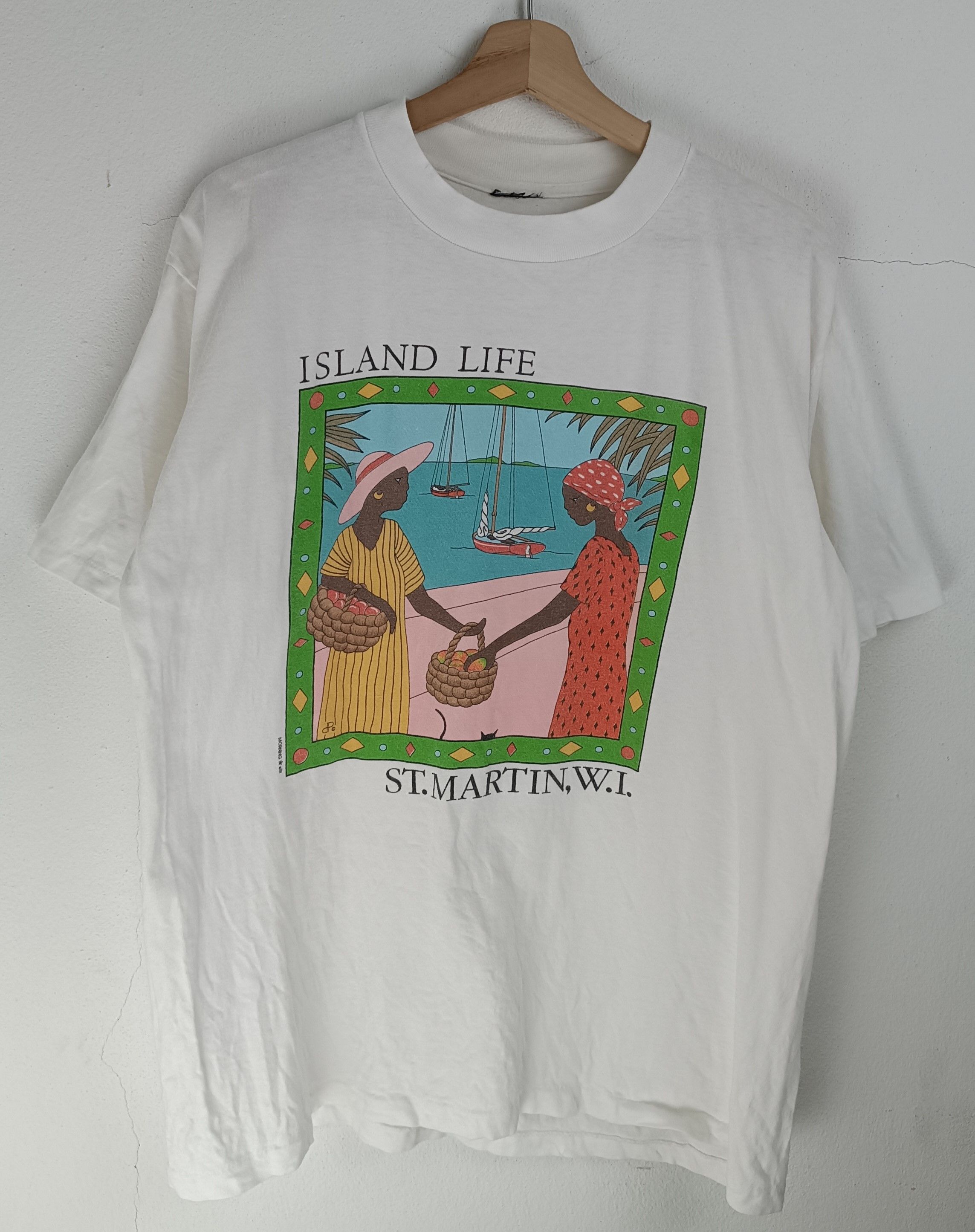 Vintage VINTAGE 90'S ISLAND LIFE ST MARTIN ART TEE VERY RARE Size US L / EU 52-54 / 3 - 3 Thumbnail