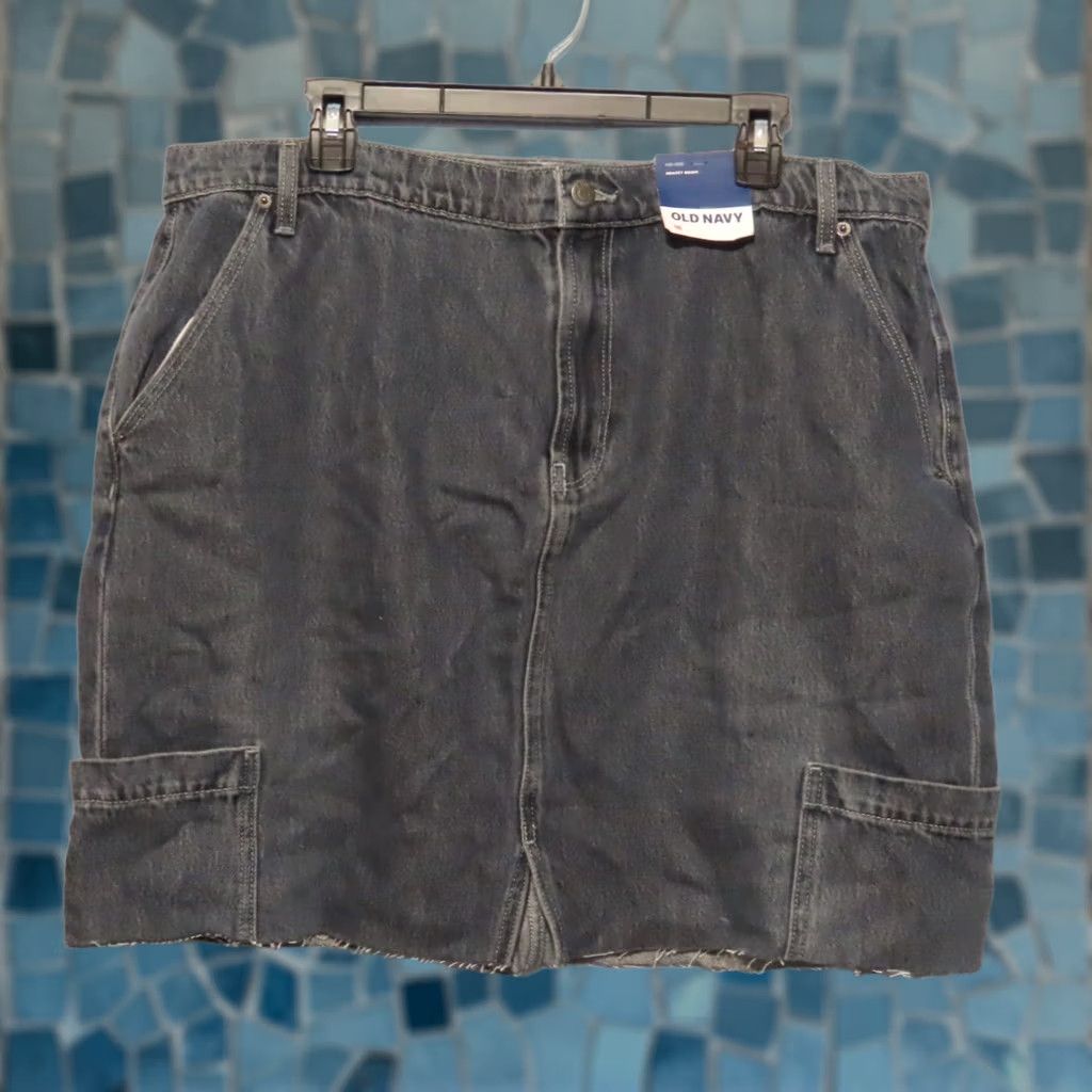 Old Navy Old Navy Anika Mid-Rise Drapey Denim Cut Off Mini Skirt 16 Blue Denim Short Skirt Women Size 16 Size 38" / US 16 / IT 52 - 1 Thumbnail