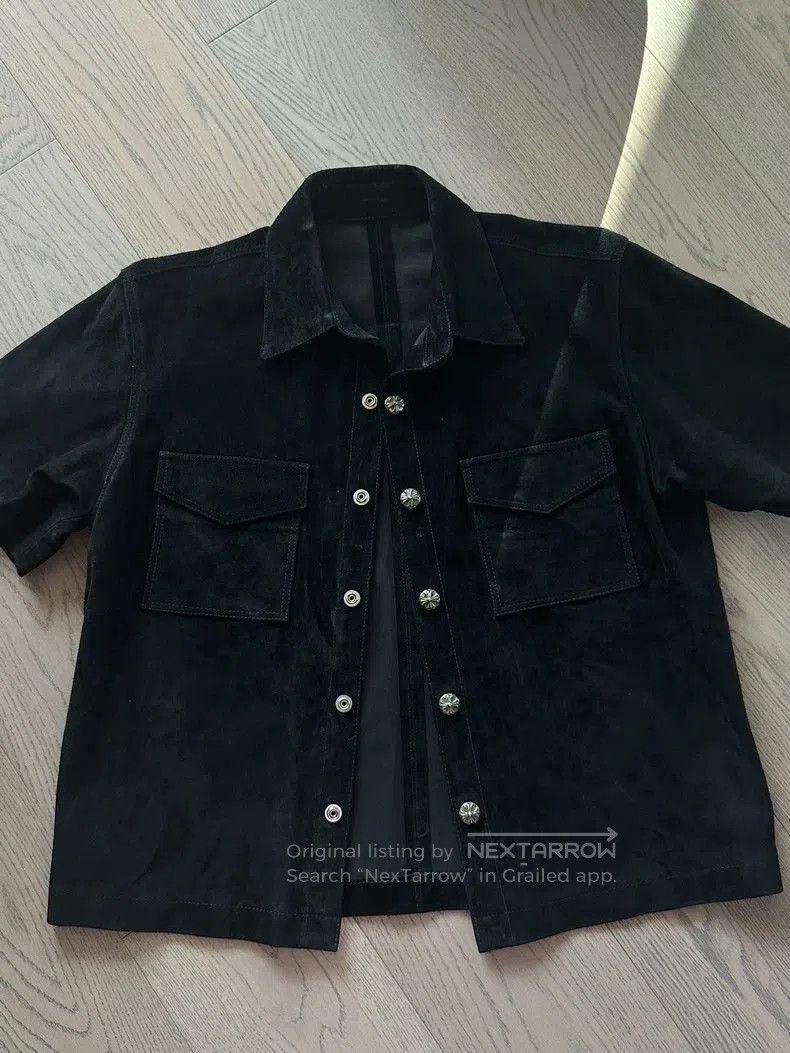 Chrome Hearts Black Suede Short Sleeve Jacket. Size US M / EU 48-50 / 2 - 1 Thumbnail