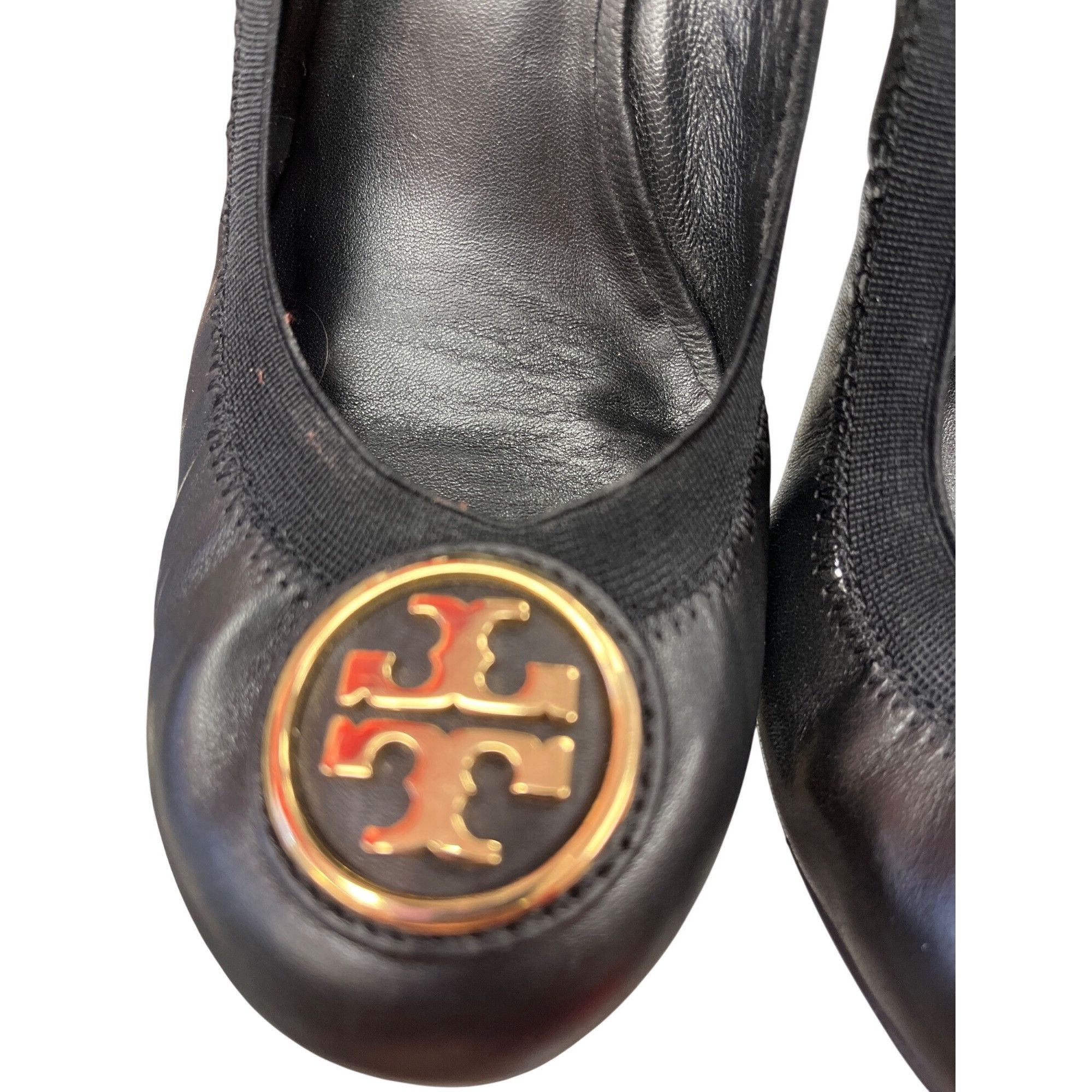 Tory Burch Tory Burch wms black leather slip wedge 2.5 heels shoes sz 8 Size US 8.5 / IT 38.5 - 13 Thumbnail