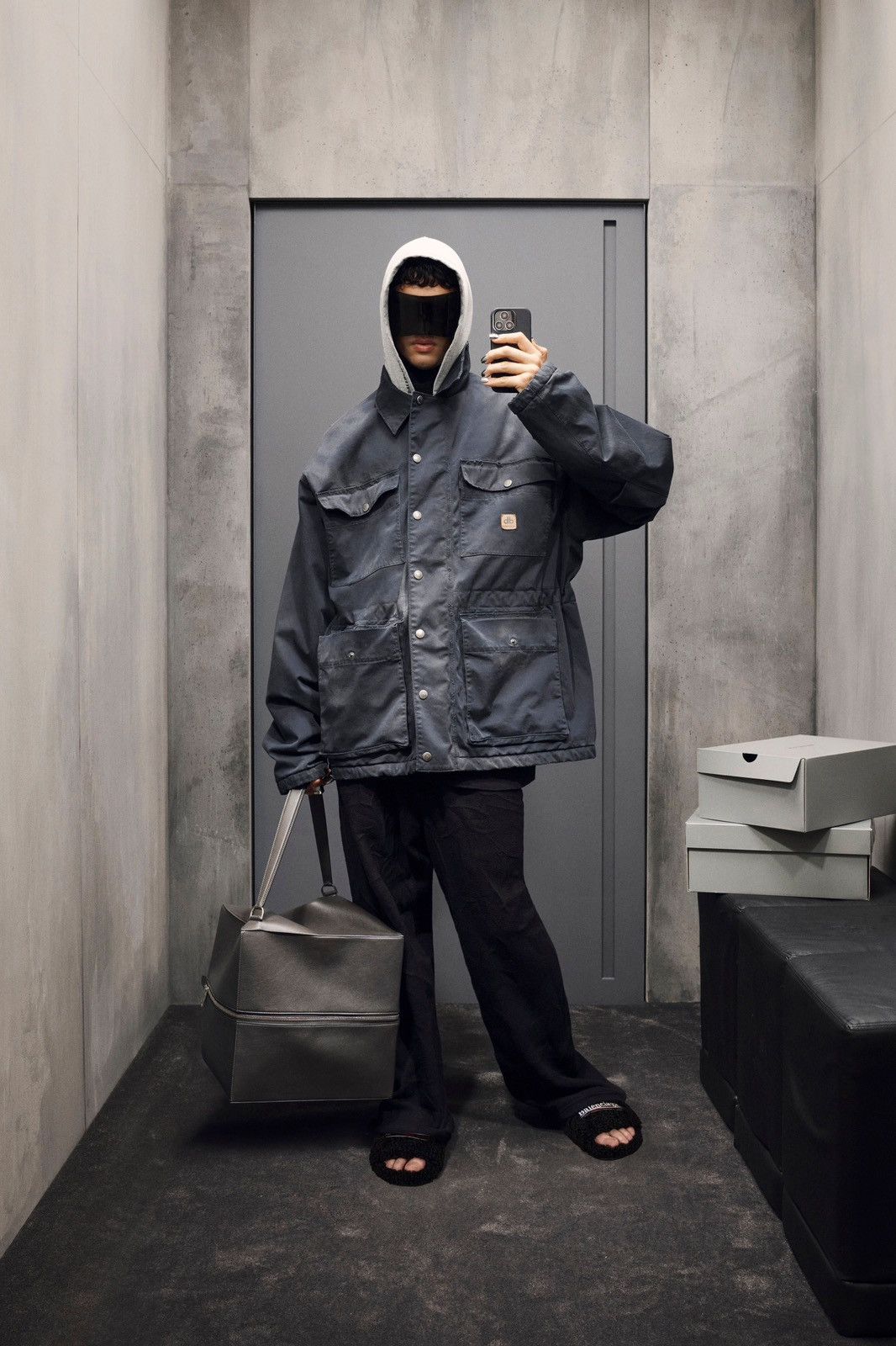 Balenciaga FW23 $3.5k 🤑 Balenciaga double B workwear jacket coat parka Size US L / EU 52-54 / 3 - 1 Thumbnail