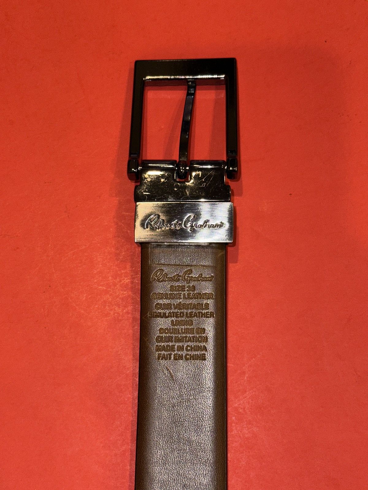 Robert Graham Robert Graham Paisley Multicolor Leather Reversible Belt 38 Size 38 - 3 Thumbnail