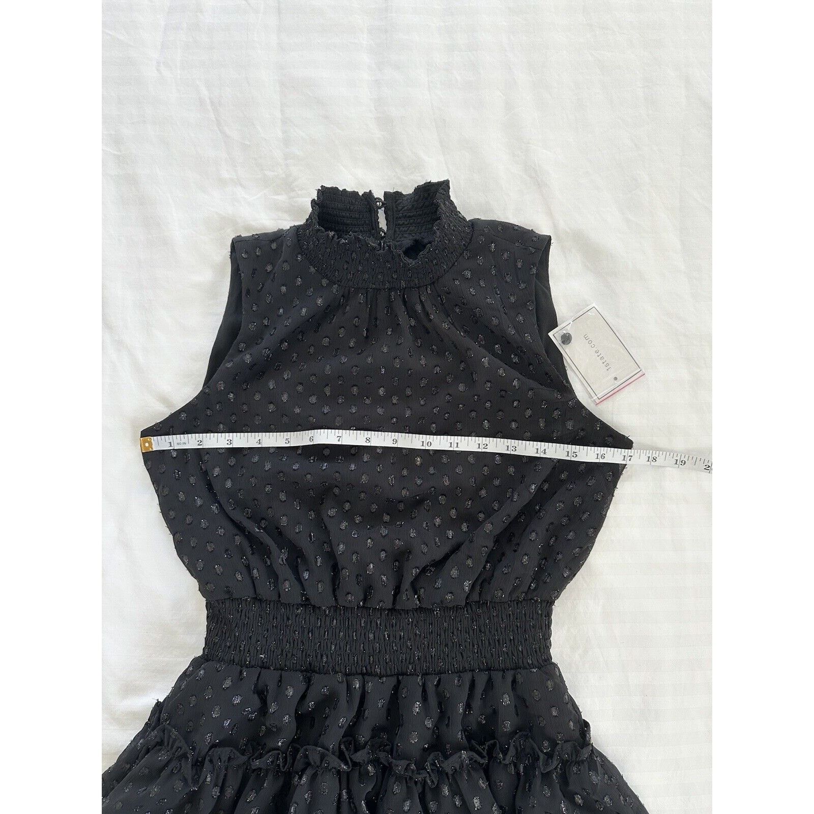 Other Black Smocked Neck Ruffle Tiered Mini Dress 1. State NWT Size S / US 4 / IT 40 - 16 Thumbnail