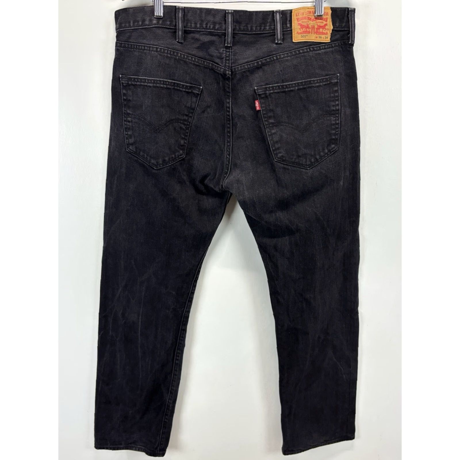 Levi's Levi's 501 Jeans Men 38x34 Black Straight Button Fly Denim Mens Size US 38 / EU 54 - 3 Thumbnail