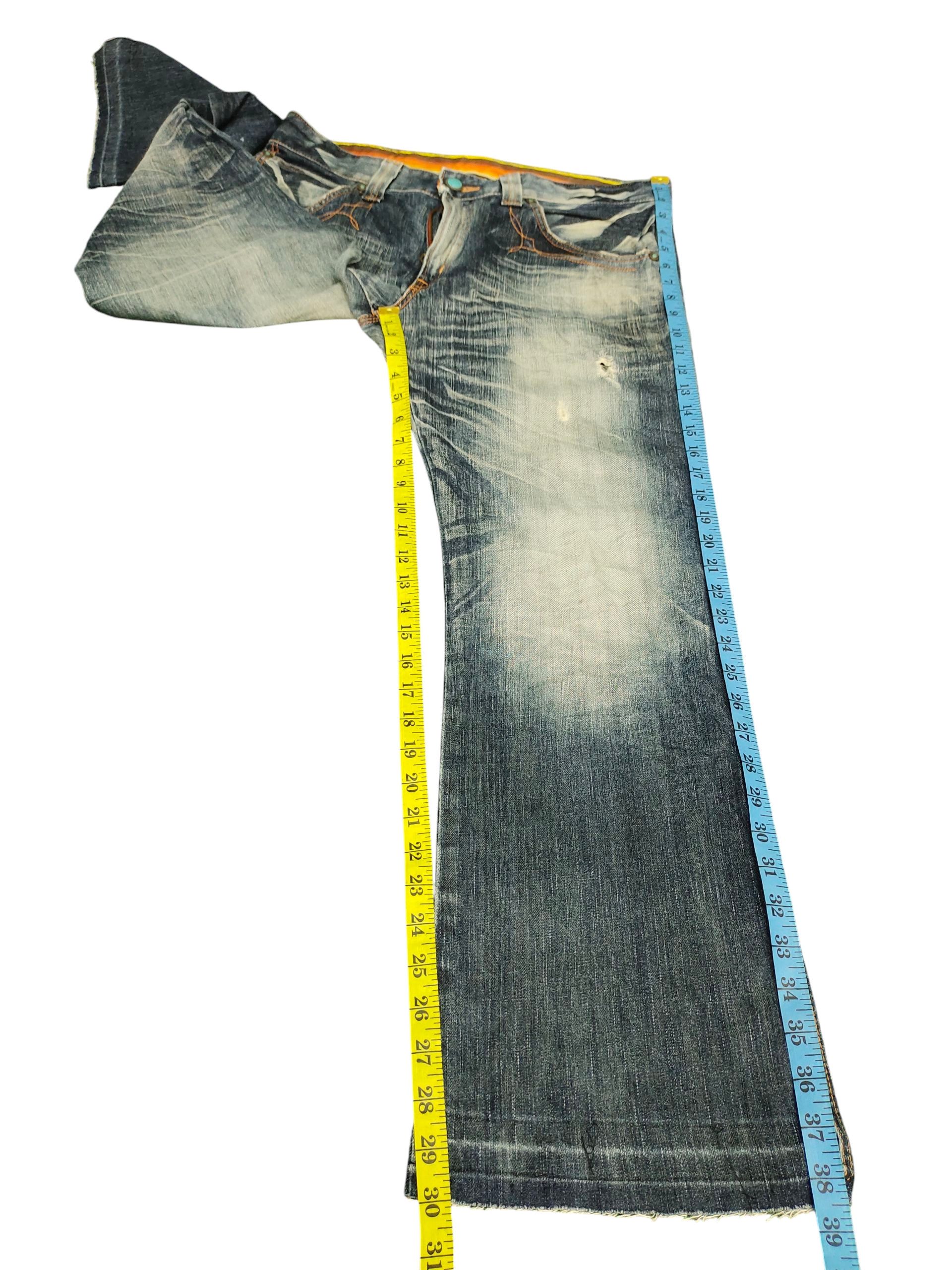 If Six Was Nine Flare Jeans Edwin Blue Trip Bullhead Distress Bootcut Y2k Size US 34 / EU 50 - 14 Thumbnail
