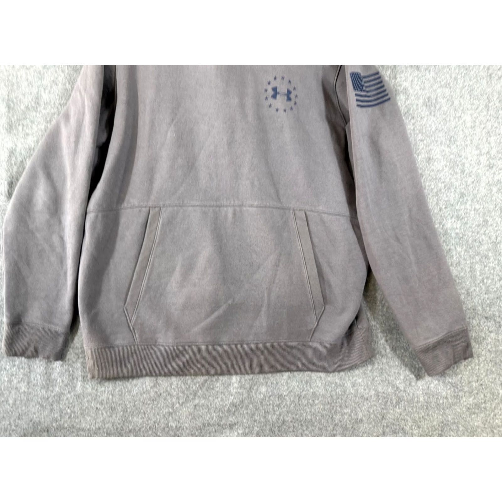 Under Armour Under Armour Hoodie Mens XL Gray Loose Threadborne Kangaroo Pocket Logo Breathable Pockets Pullover - 3.0 Size US XL / EU 56 / 4 - 4 Thumbnail