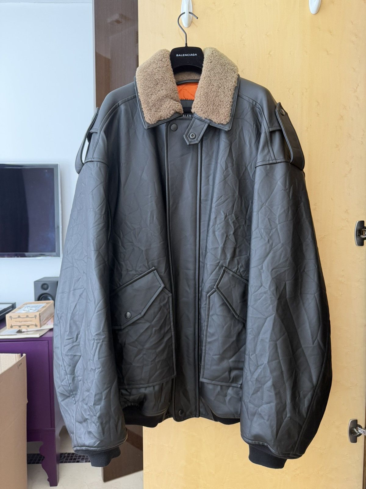 Balenciaga Summer 2022 Cactus Leather Bomber Size US M / EU 48-50 / 2 - 1 Thumbnail