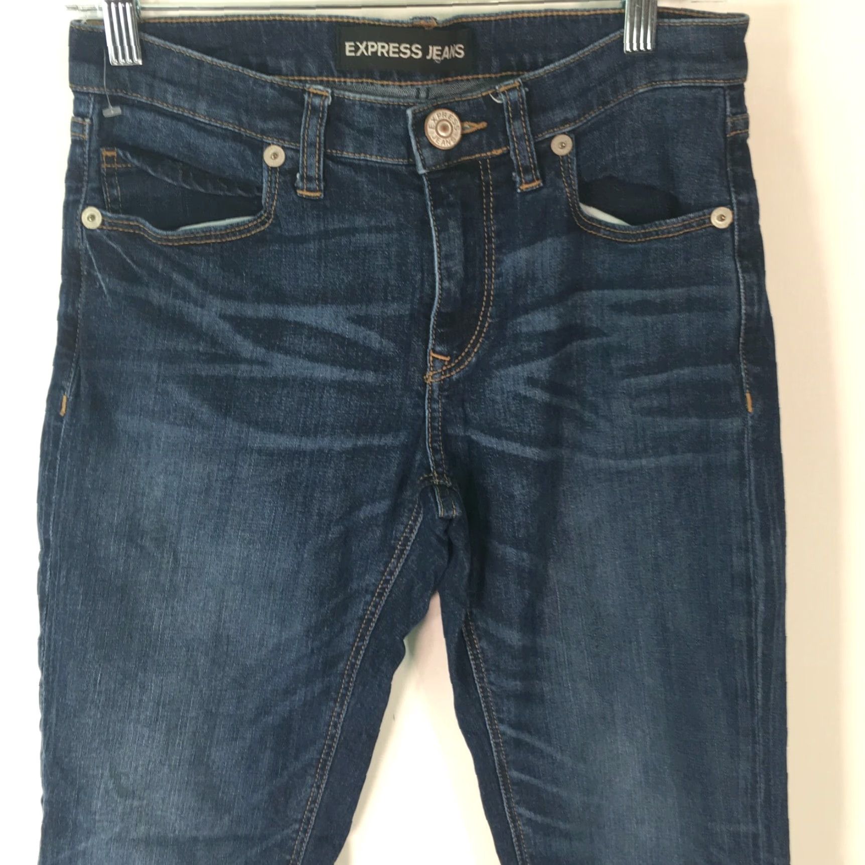 Express Express Women's Skinny Jeans Size 0 - Low Rise Blue Denim, Regular Fit, Casual Style Size 25" / US 0 / IT 36 - 3 Thumbnail