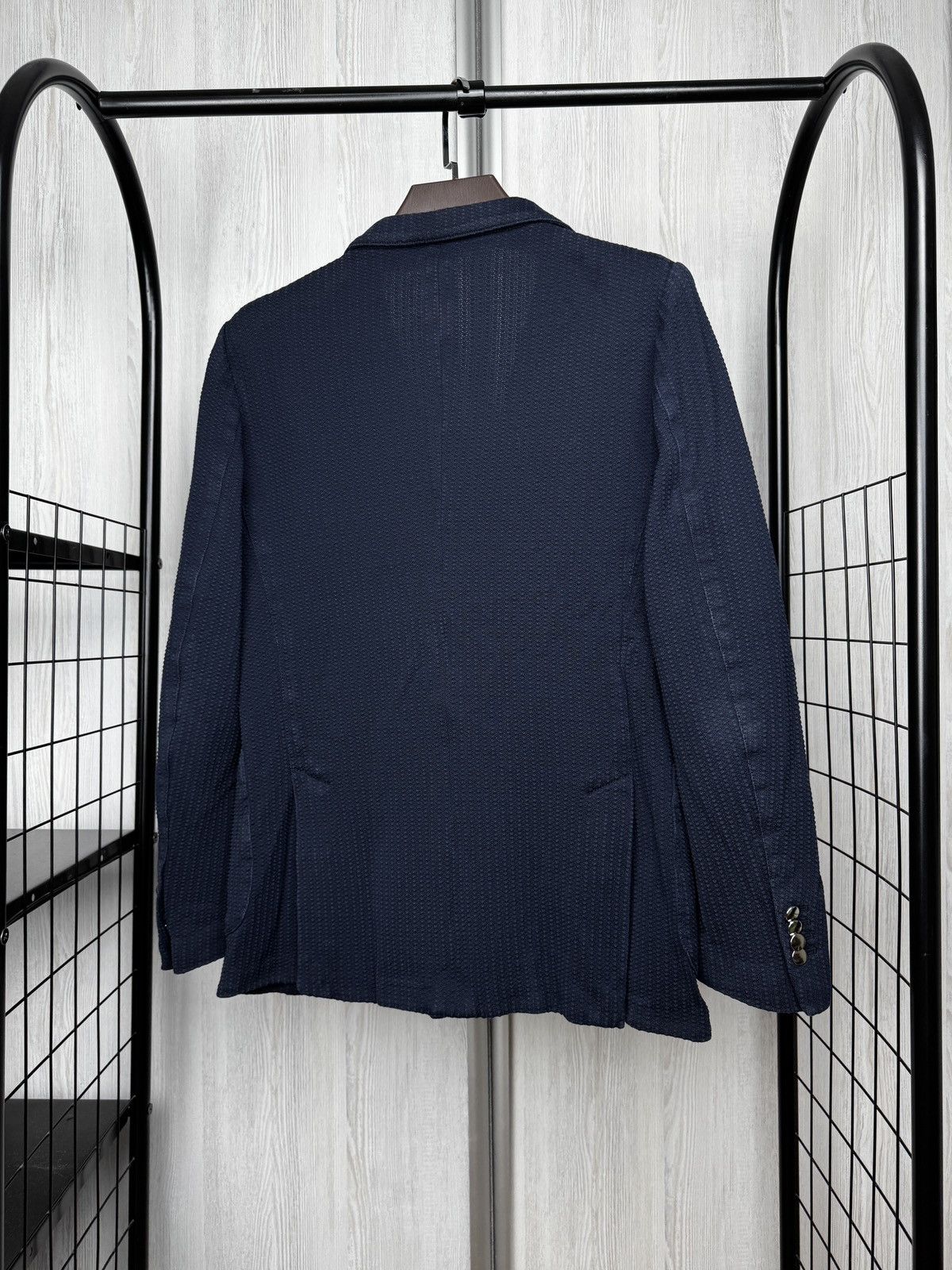 Lardini Lardini Double Breasted Knitted Cotton Blazer Navy Size 38R - 8 Thumbnail