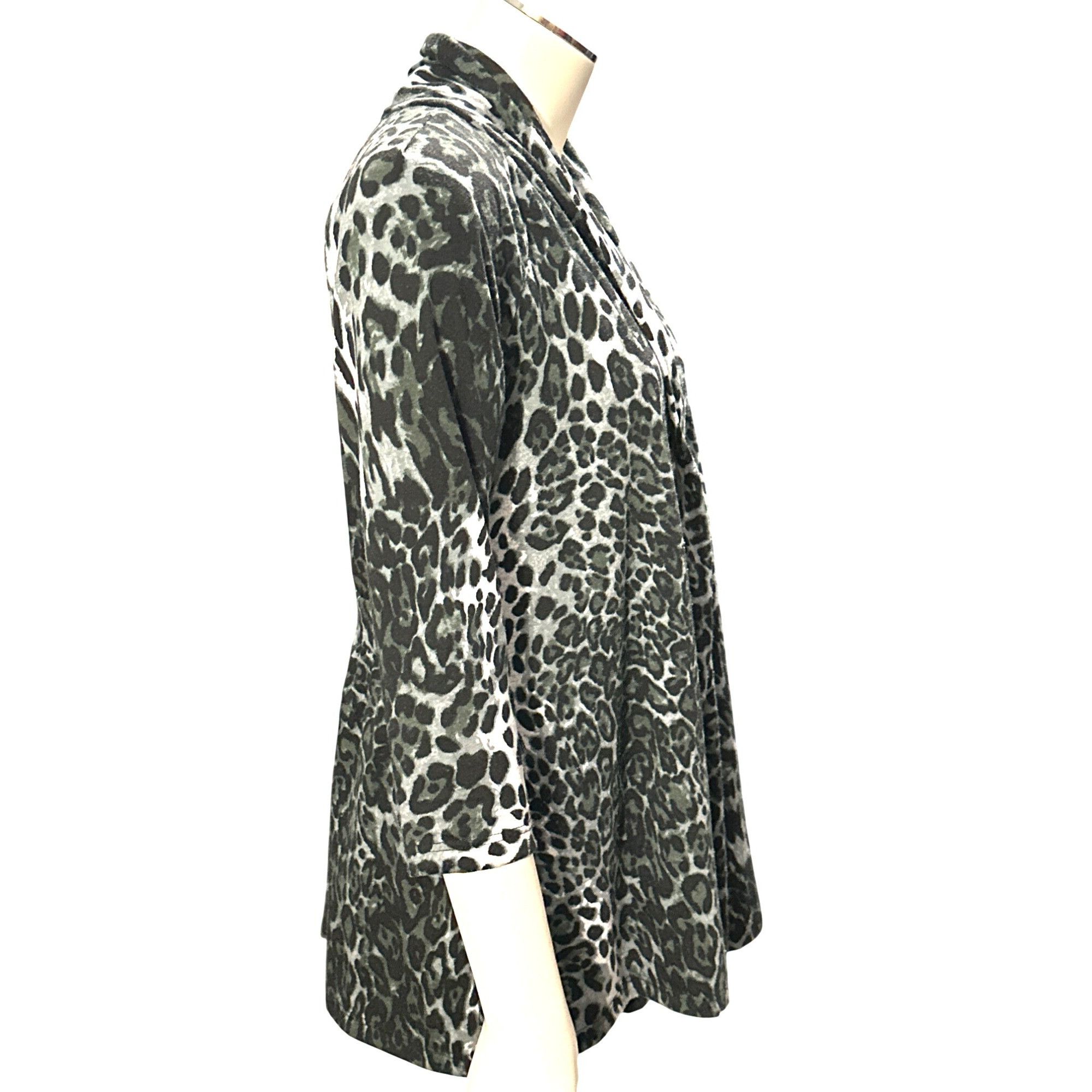 Other AB Studio Leopard Print Cardigan Black Gray Medium Lightweig Size M / US 6-8 / IT 42-44 - 5 Thumbnail