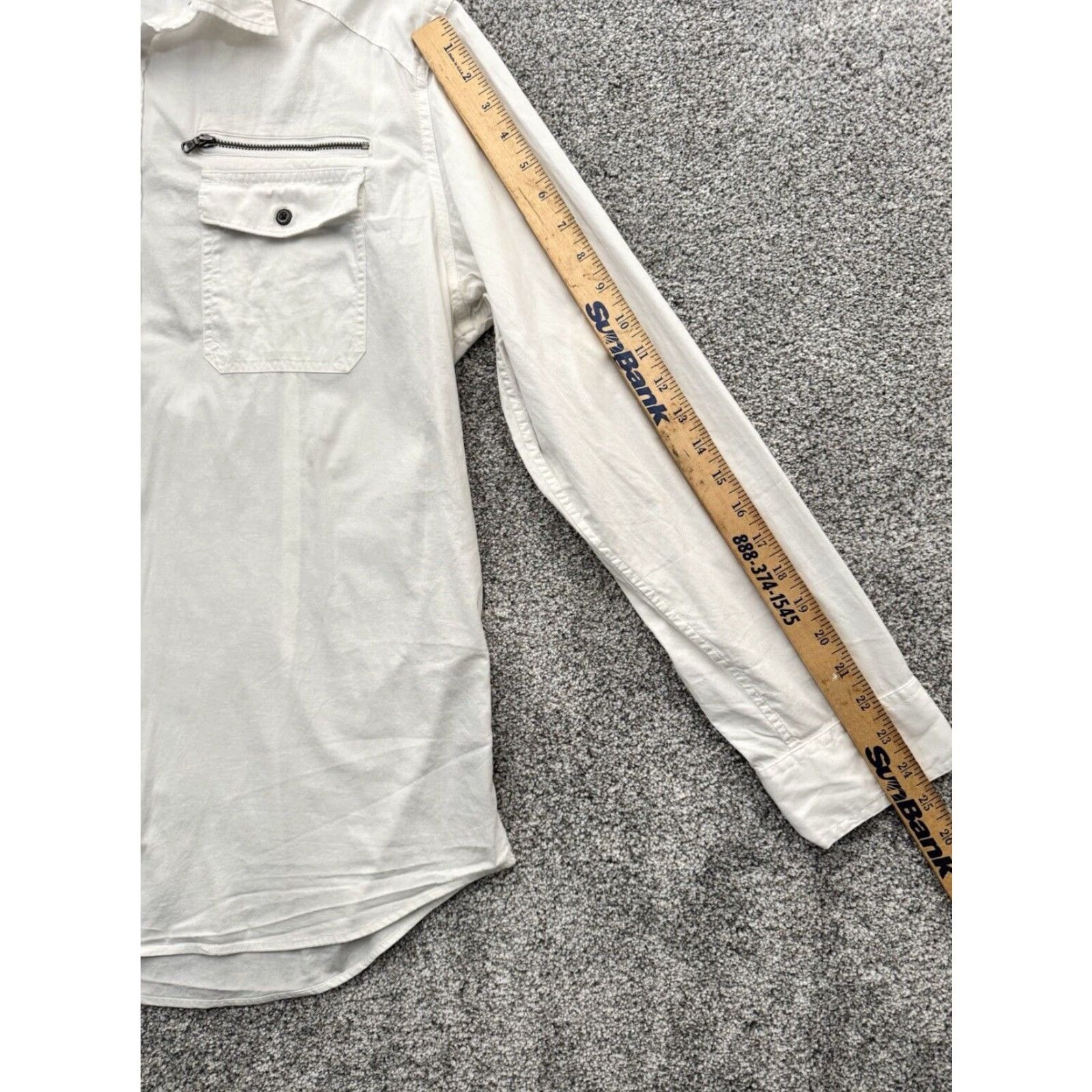 Vintage VINTAGE Rock & Republic Button Up Shirt Mens XL White Solid Long Sleeve Button Up Western Moto Biker Y2K Rockstar Edgy Mens Size US XL / EU 56 / 4 - 3 Thumbnail