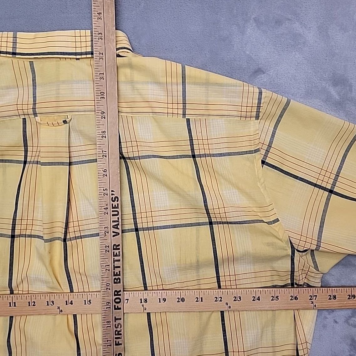 Vintage VINTAGE Towncraft Shirt Mens XL Yellow Plaid Button-Up Short Sleeve Casual Size US XL / EU 56 / 4 - 7 Thumbnail