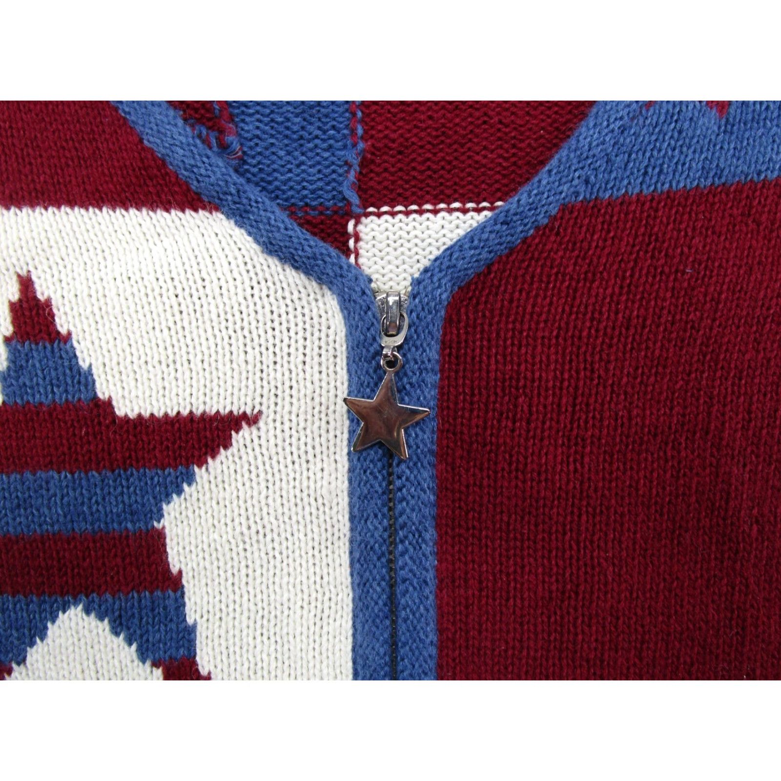 Vintage **VTG CJ Checkered Patriotic Women's 1X Cardigan** User: VTG CJ Checkered Patriotic Women's Size 1X Cardigan Size XL / US 12-14 / IT 48-50 - 3 Thumbnail