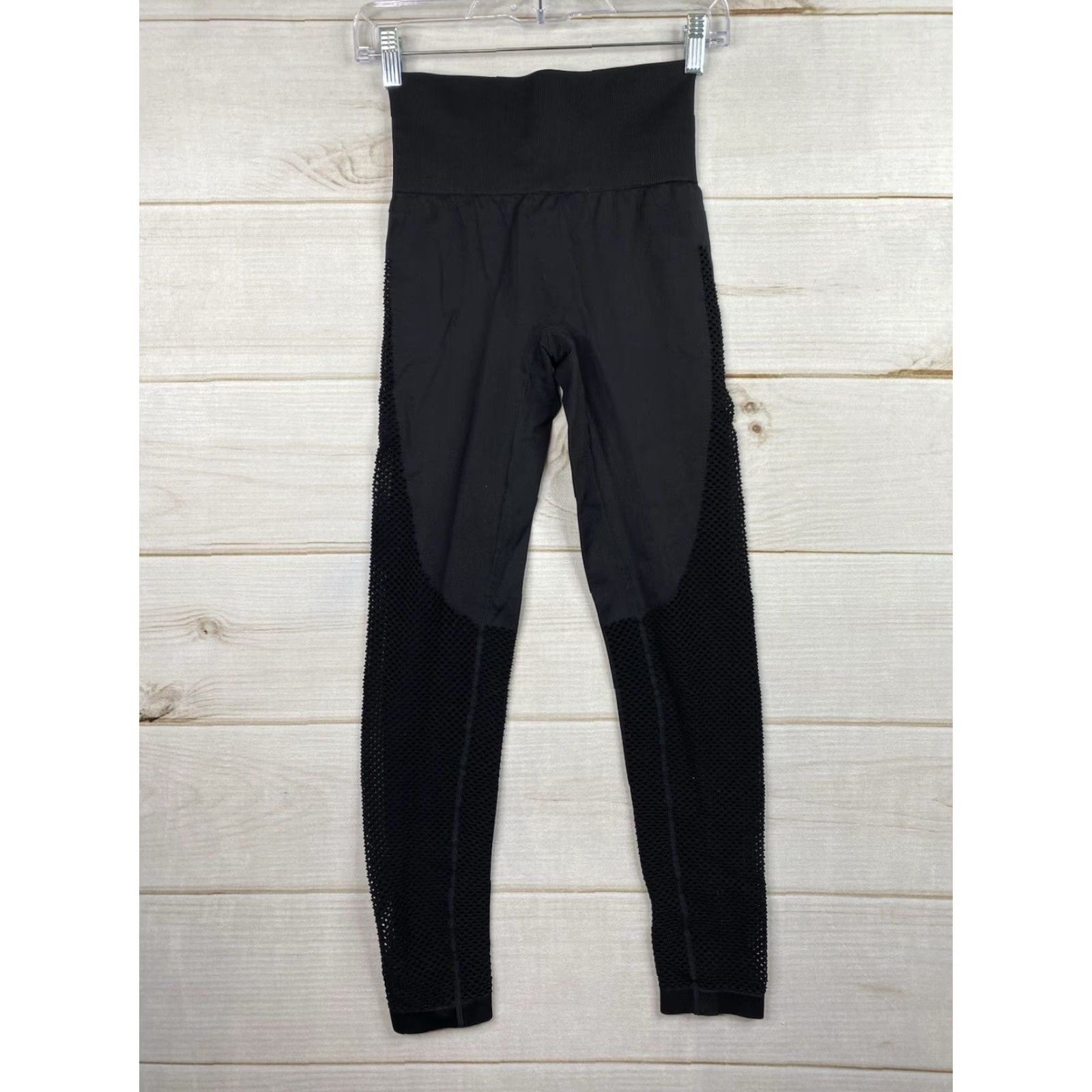Vintage JoyLab Leggings Shirt Womens S Black Compression Ribbed Waist Ankle Inseam 27 in Nylon Spandex Knit Activewear Gym Training Size 28" / US 6 / IT 42 - 6 Thumbnail
