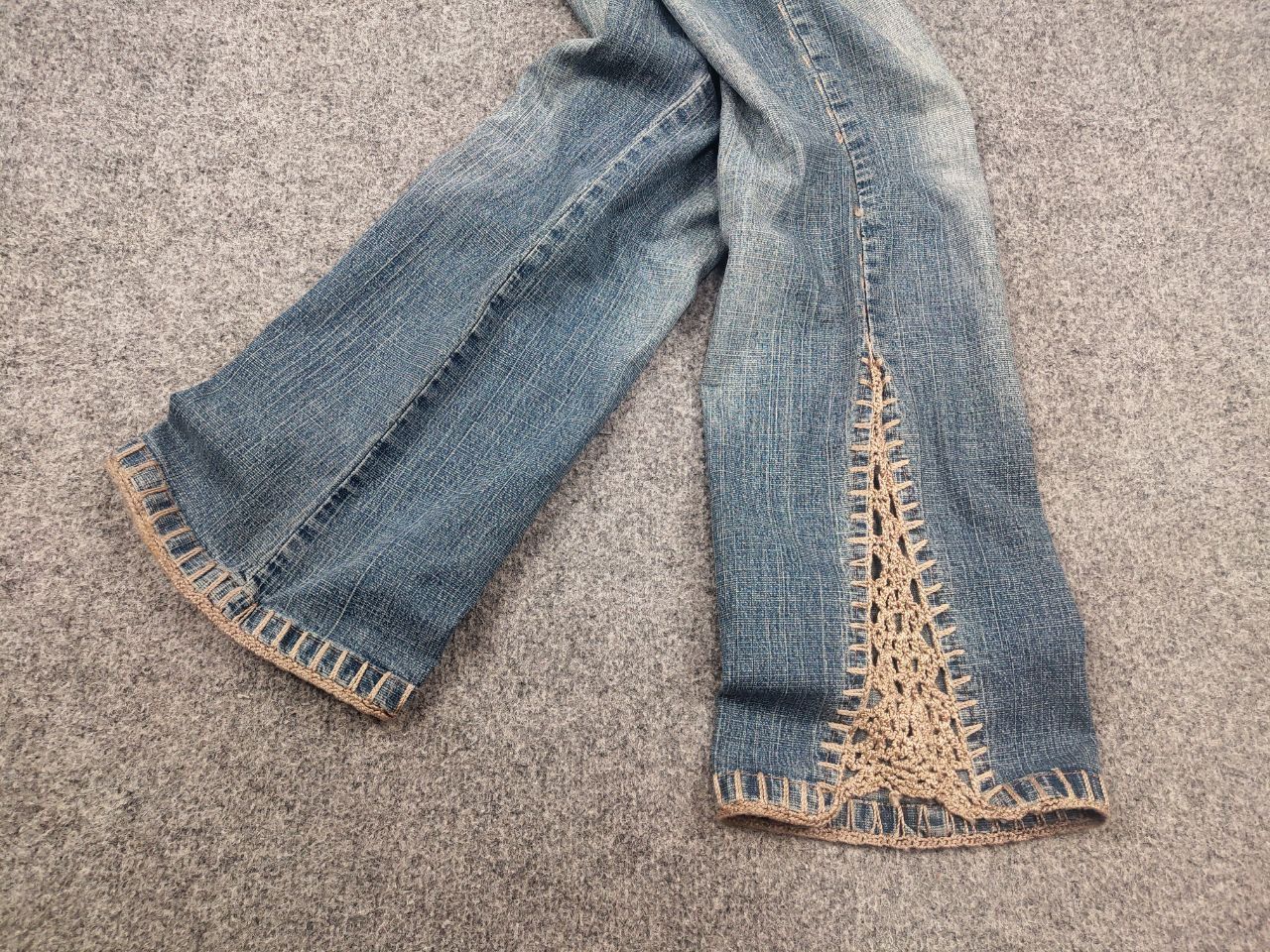 If Six Was Nine Yendi Paris Vintage Y2K Style Flared Denim Low Rise Jeans Size 42" / US 20 - 5 Thumbnail