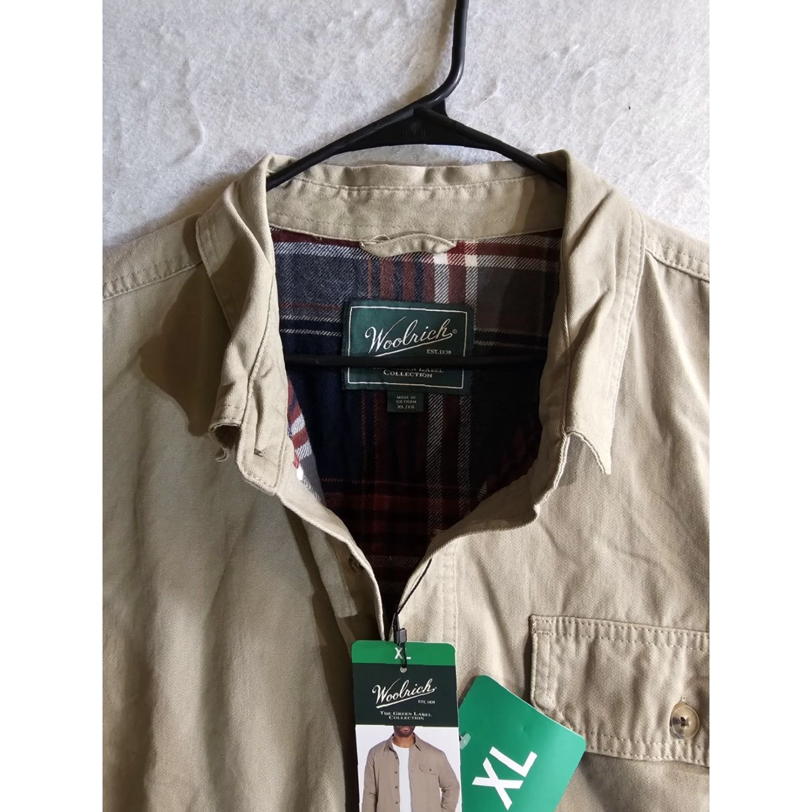 Vintage Woolrich Shirt Jacket NWTs Classic Flannel Lined Button-Up Mens Sz X-LARGE Khaki Size US XL / EU 56 / 4 - 7 Thumbnail