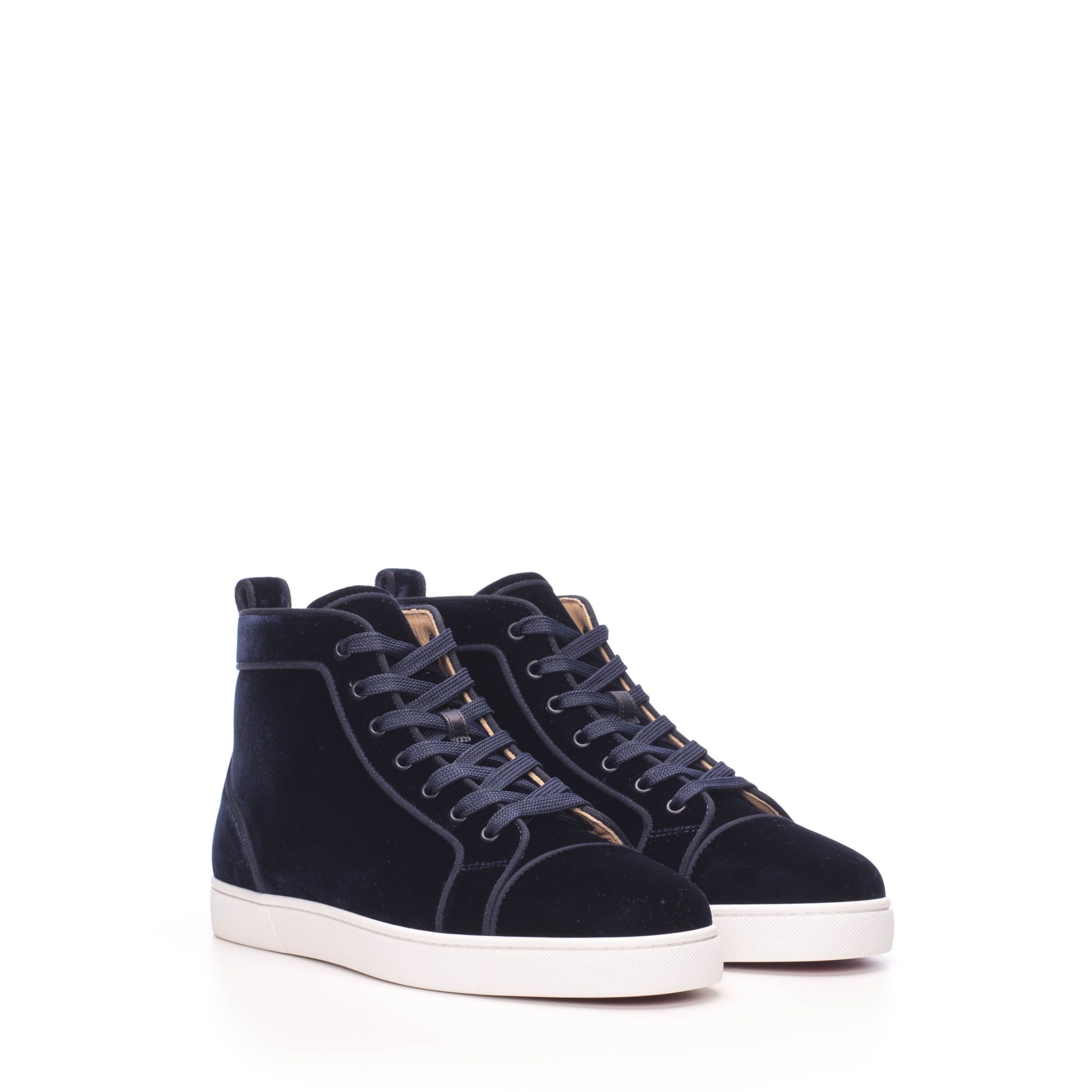 Navy louboutin sneakers best sale