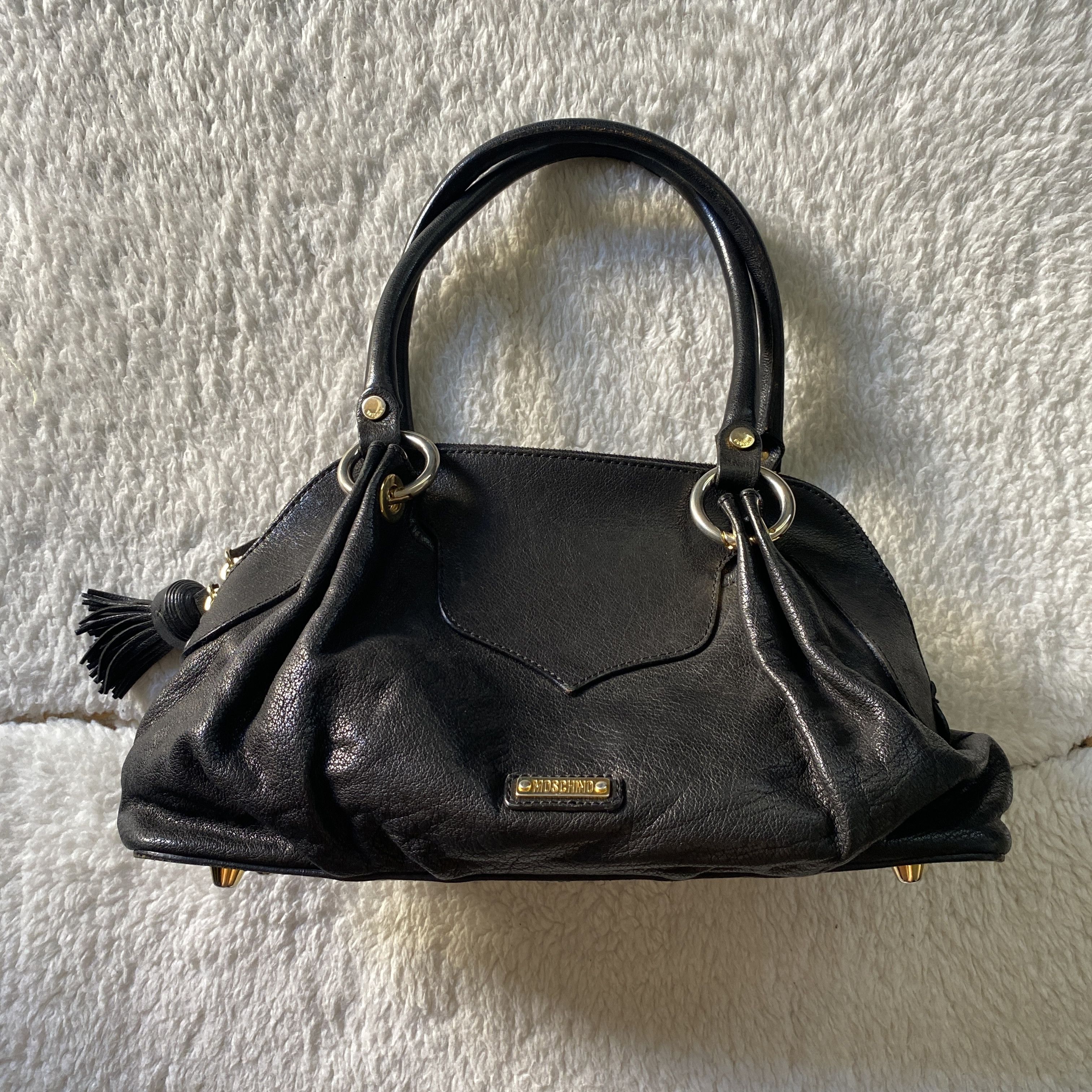 Moschino Vintage Moschino Black Leather Shoulder Bag Size ONE SIZE - 19 Thumbnail