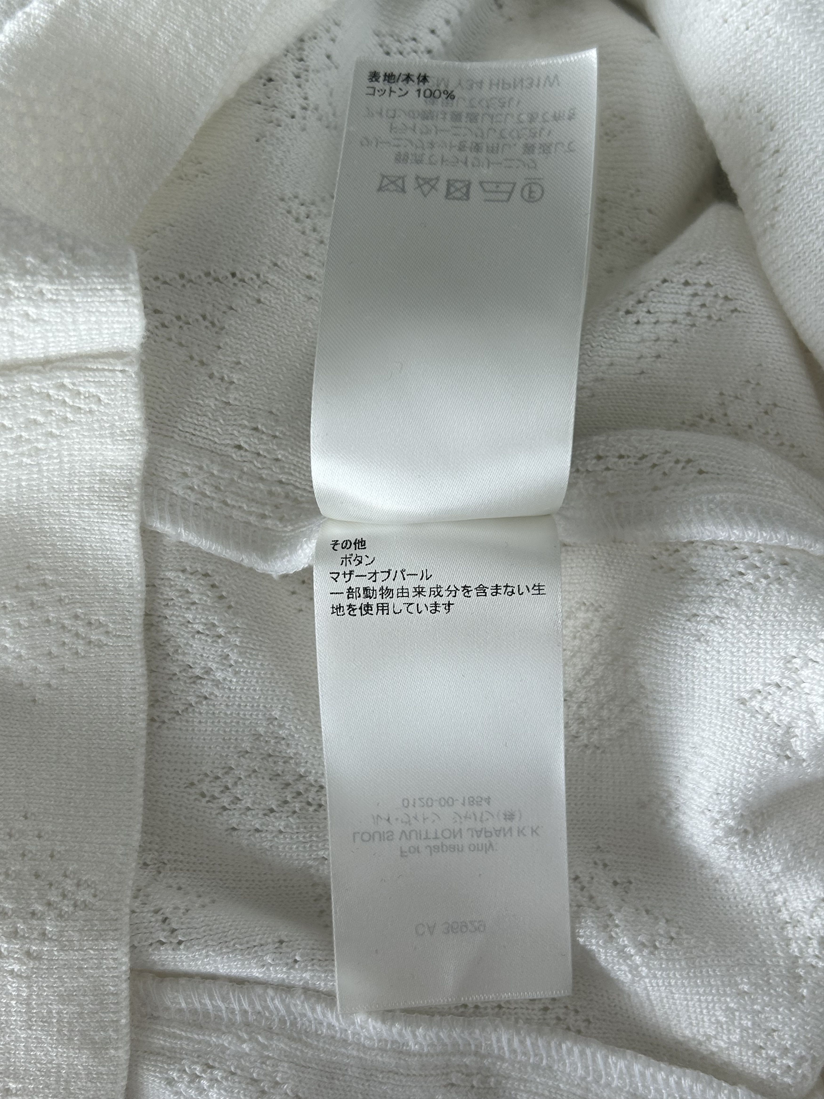 Louis Vuitton Louis Vuitton White Perforated Monogram Knit Shirt Size US XXL / EU 58 / 5 - 7 Thumbnail