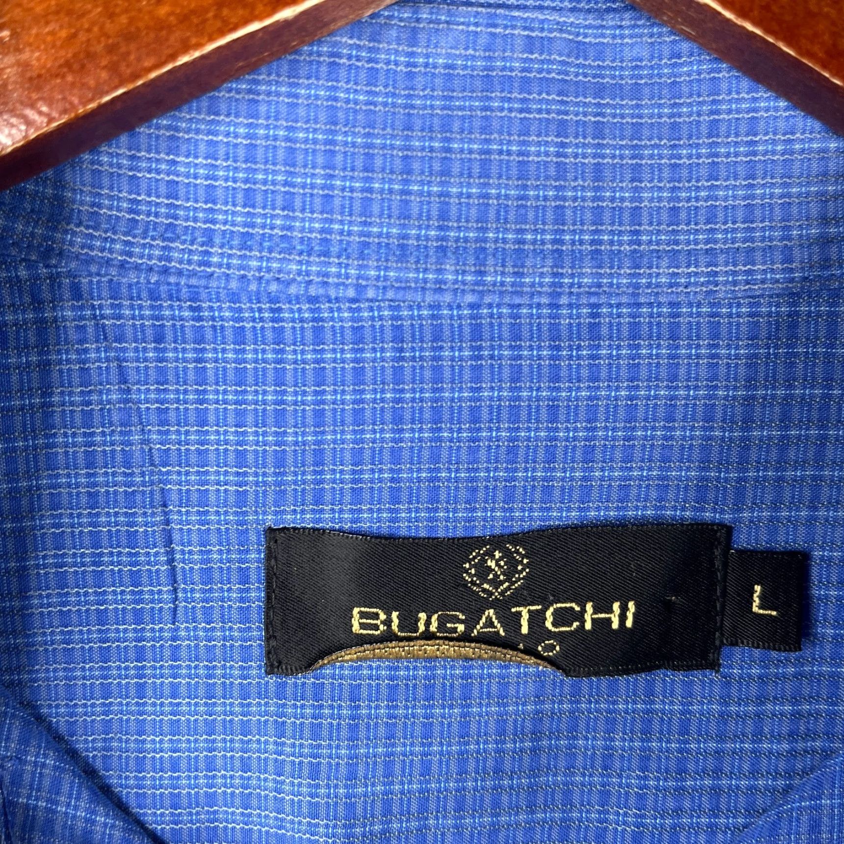 BUGATCHI BUGATCHI UOMO Shirt Blue Check Long Sleeve Mens L Button-Up Casual Size US L / EU 52-54 / 3 - 5 Thumbnail