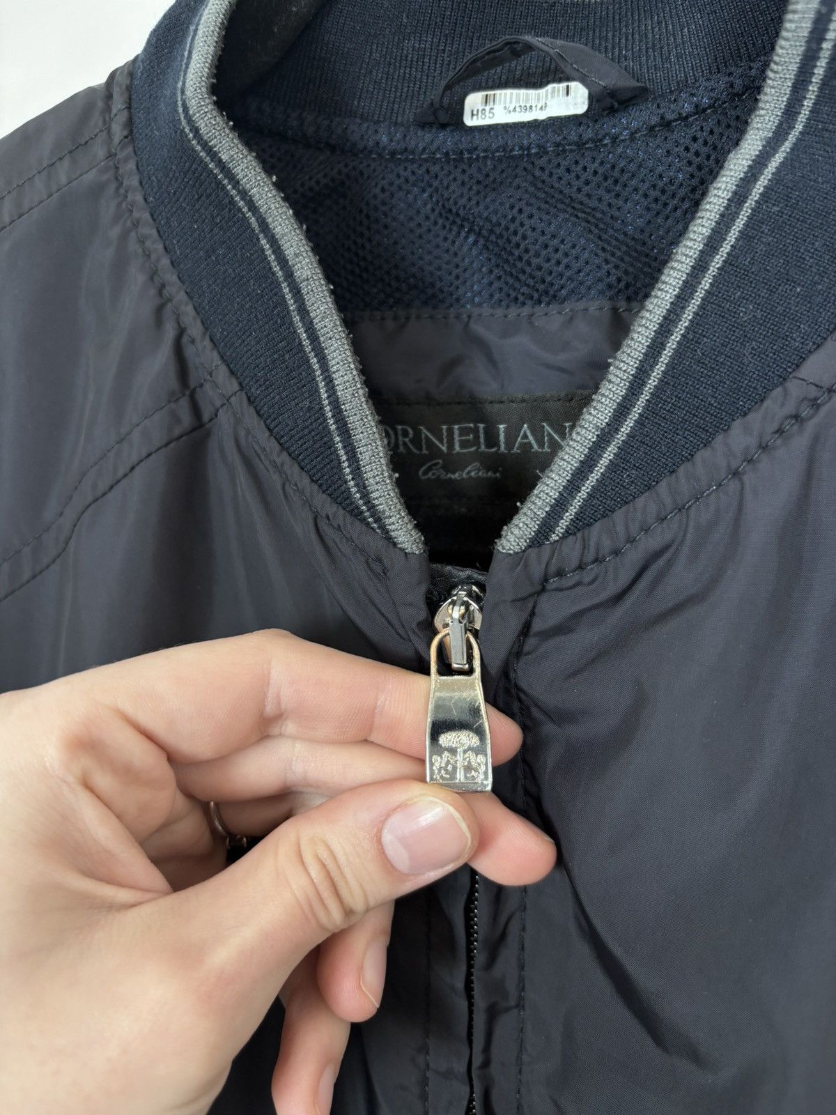 Corneliani Corneliani ID Men’s Eden Navy Blue Full Zip Bomber Jacket Size US L / EU 52-54 / 3 - 4 Thumbnail