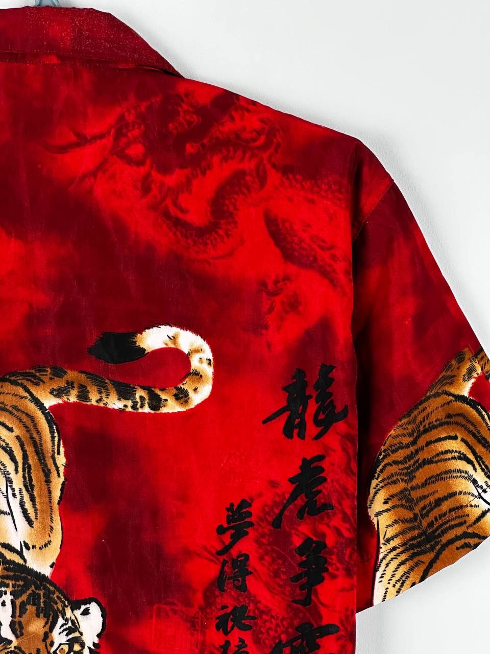 Japanese Brand Japanese Shirt Tiger Print Vintage 90s Dragons Red Size US M / EU 48-50 / 2 - 10 Thumbnail