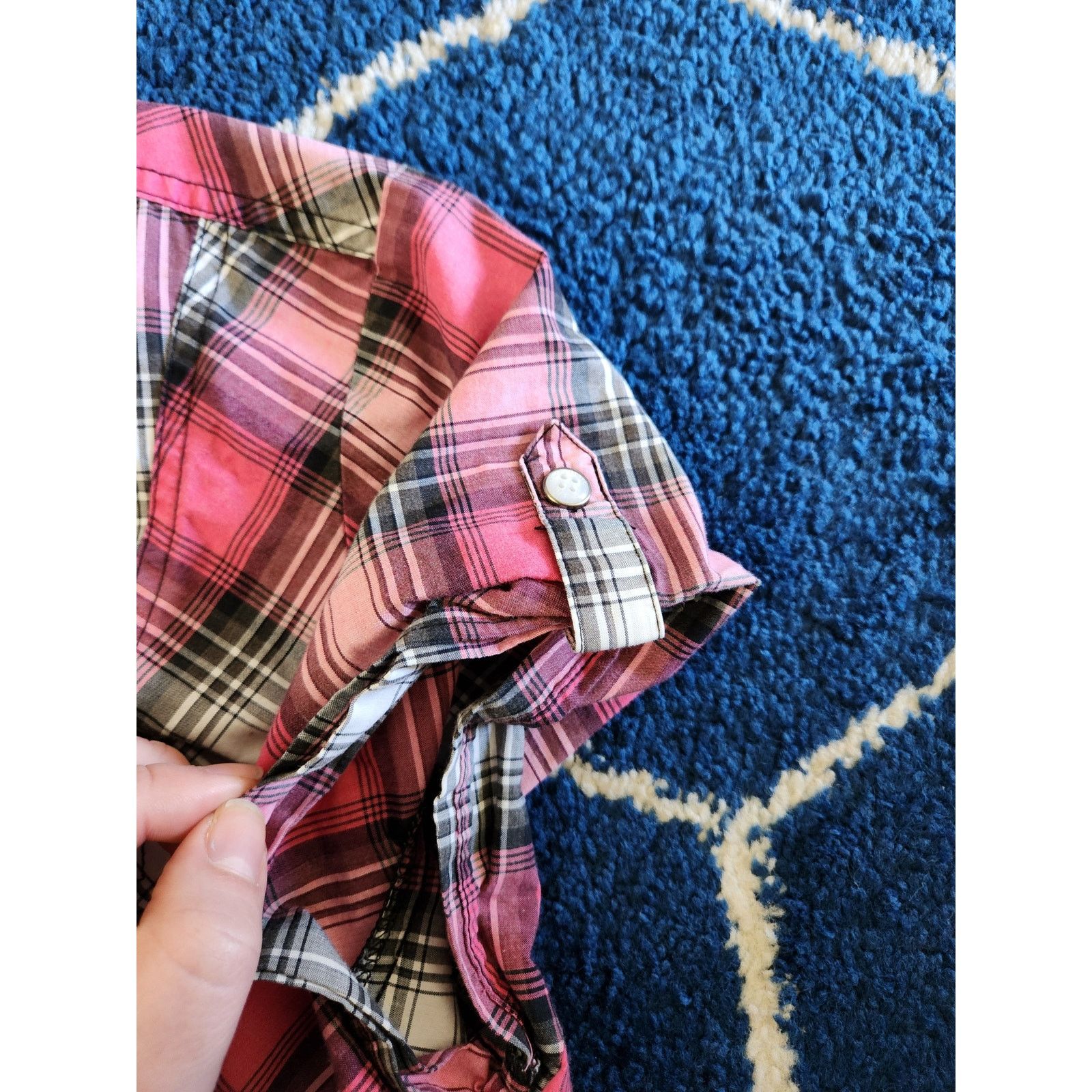 Harley Davidson Harley Davidson Women's Short Sleeve Pink Plaid Shirt Lg Size L / US 10 / IT 46 - 4 Thumbnail
